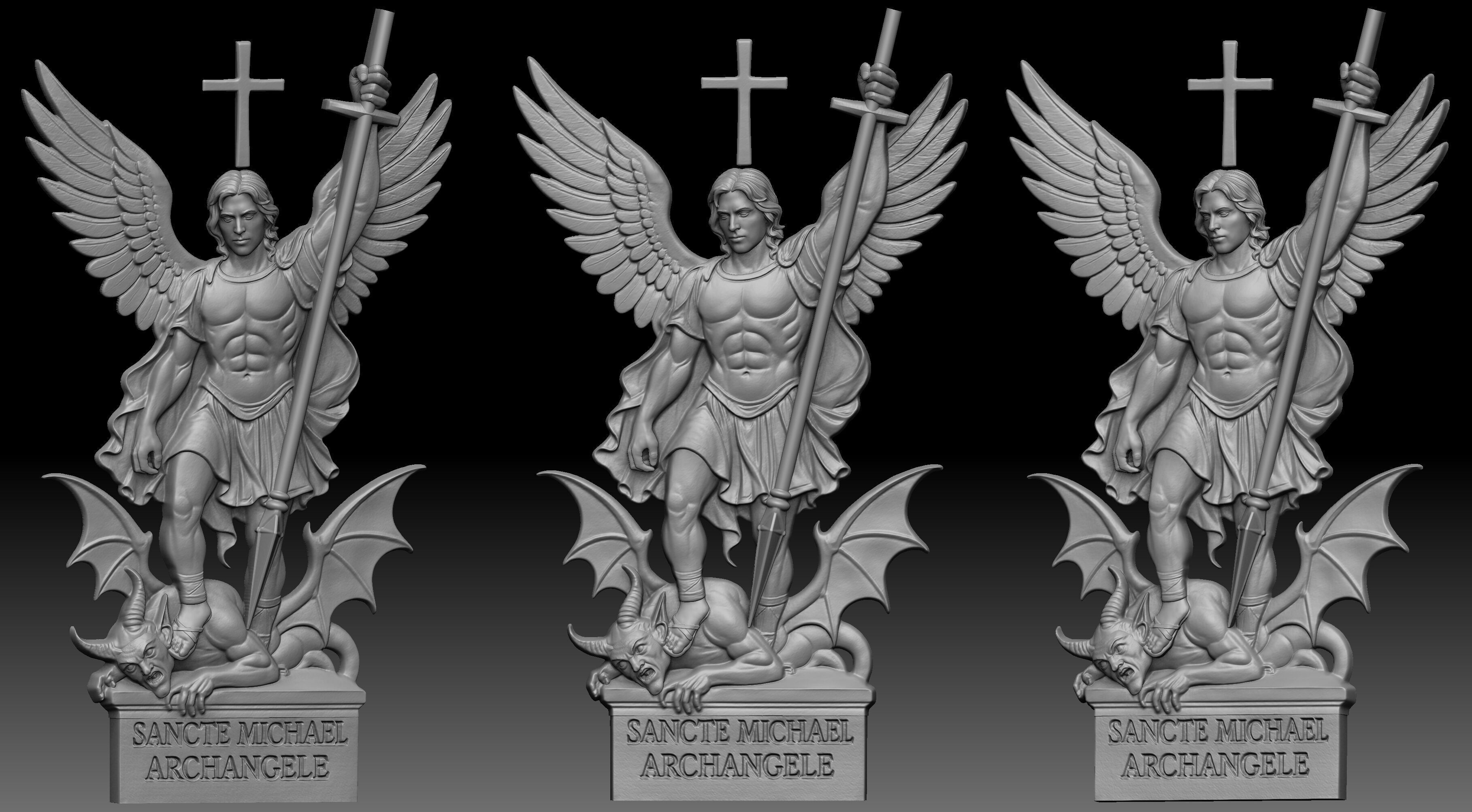 Archangel Michael Relief  3D print model_1