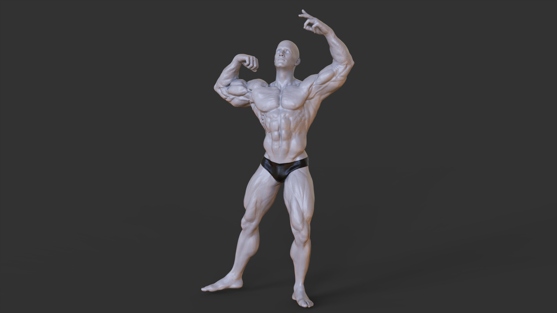 Bodybuilder Pose 3D print model_1