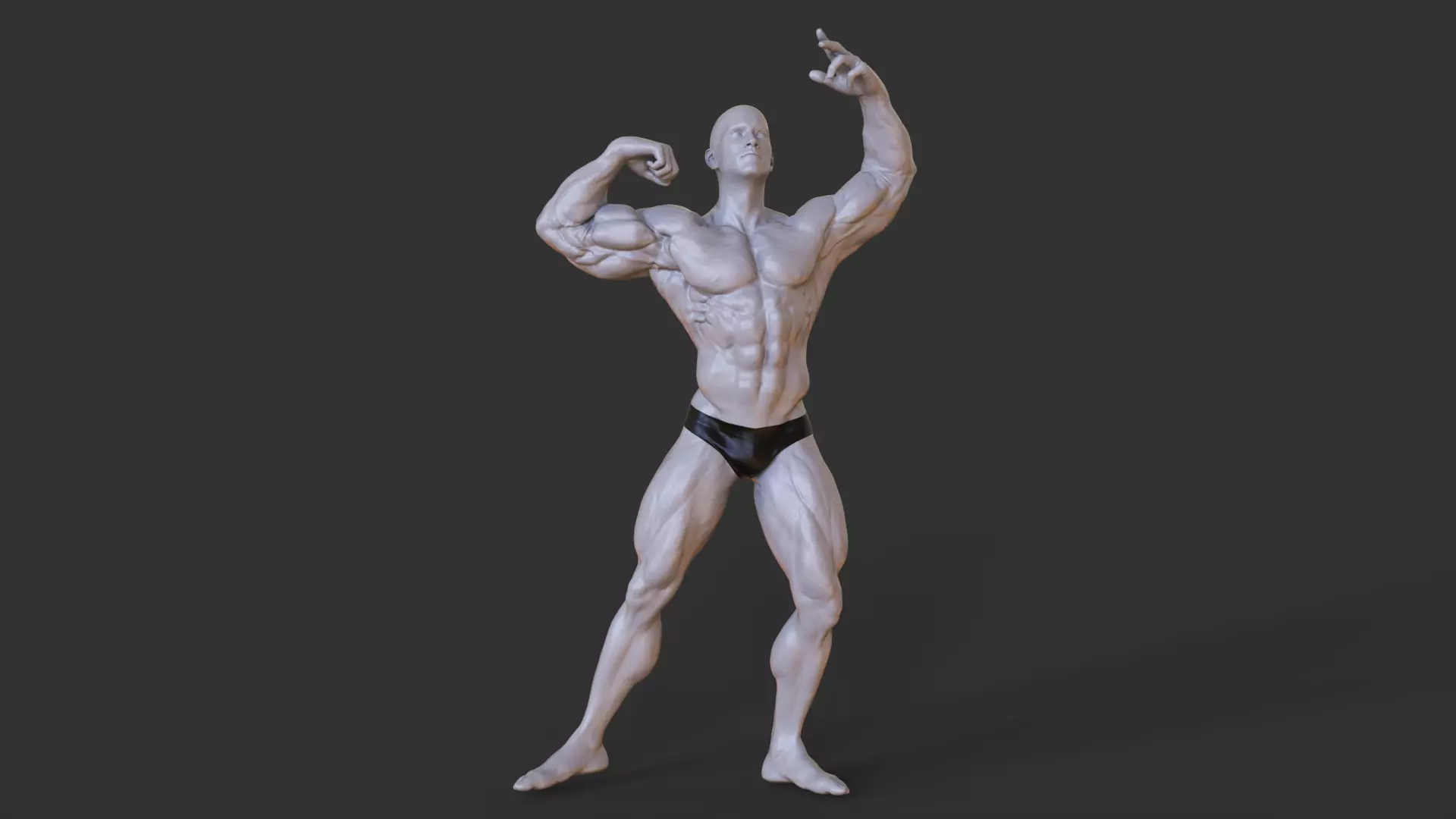 Bodybuilder Pose 3D print model_0