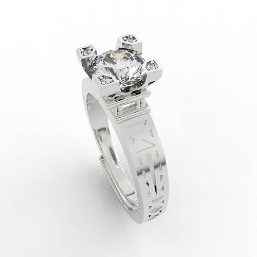 Ultimate Eiffel Tower 1ct Diamond Ring 3D print model