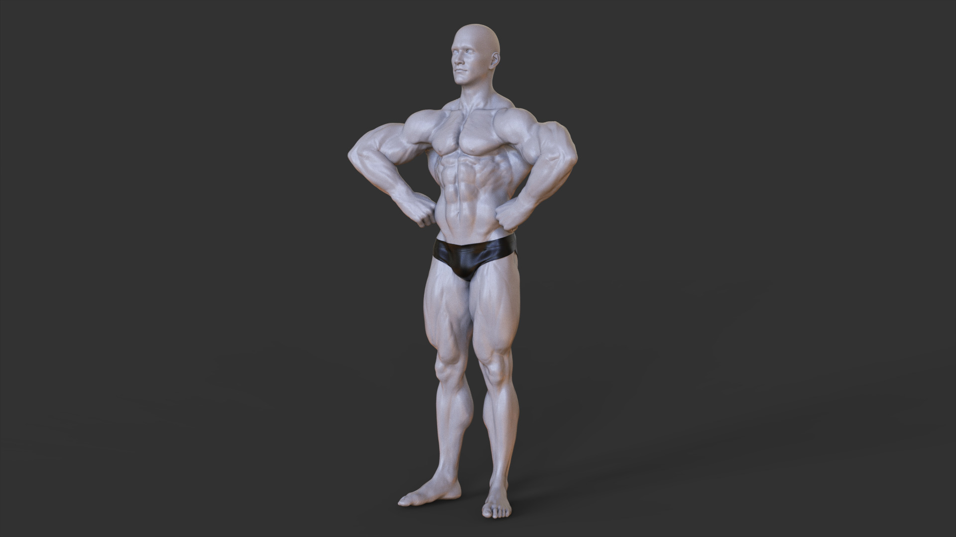 Bodybuilder Pose 3D print model_1