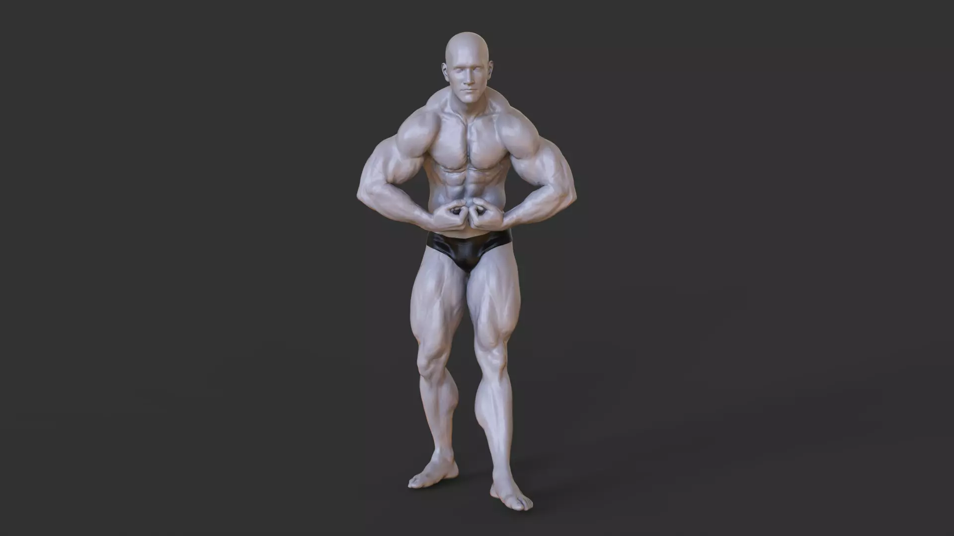 Bodybuilder Pose 3D print model_0