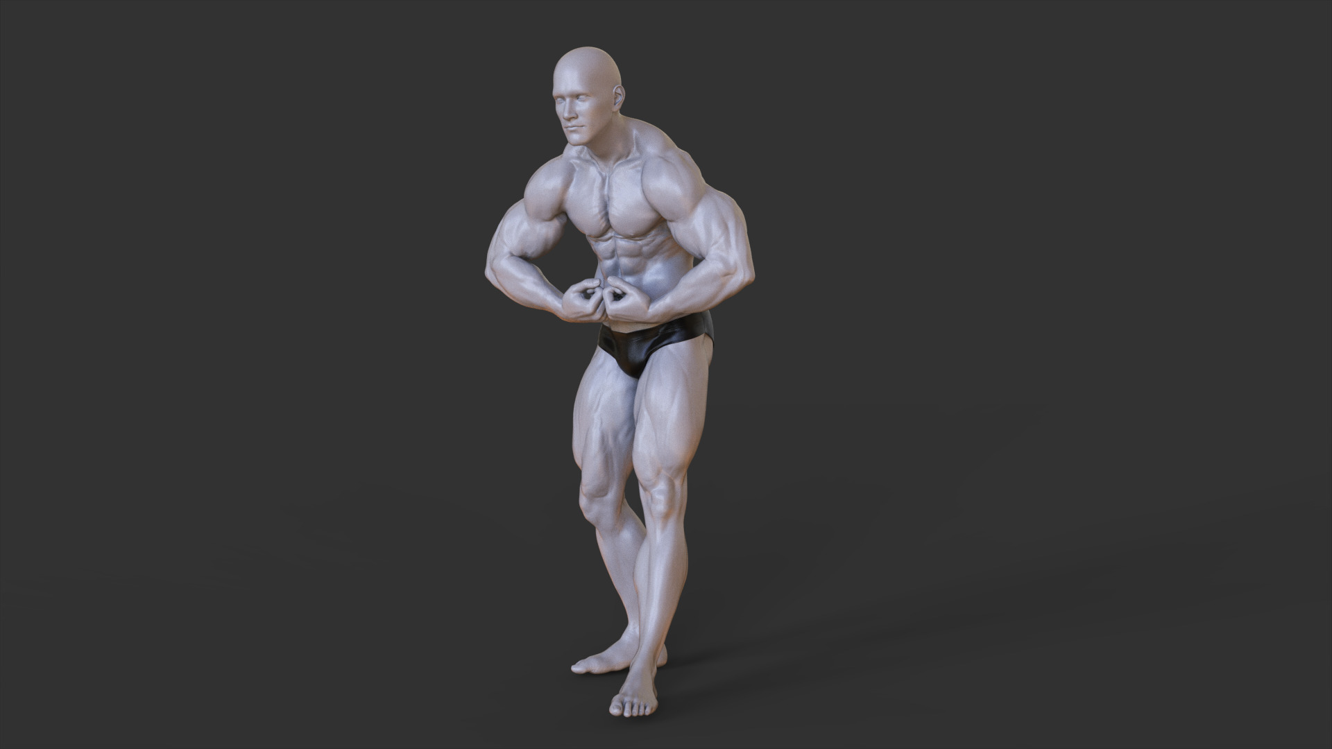 Bodybuilder Pose 3D print model_1