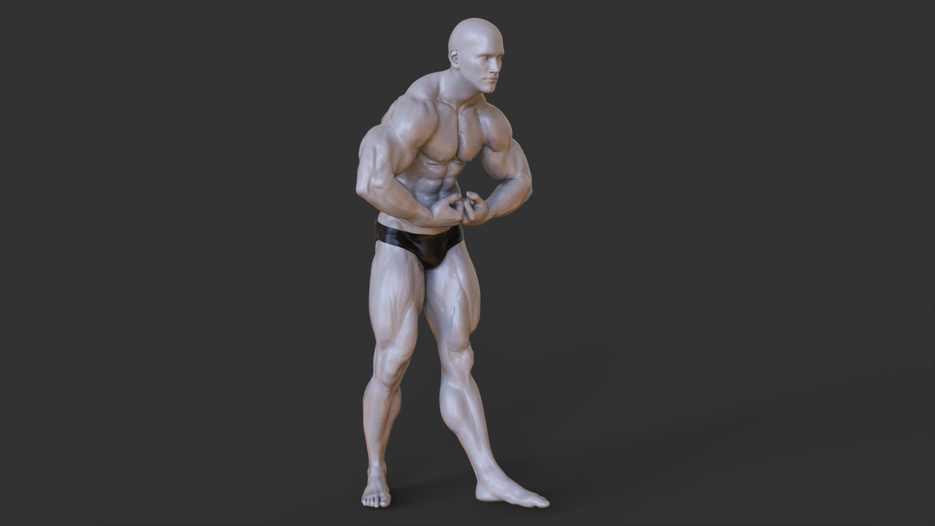Bodybuilder Pose 3D print model_7