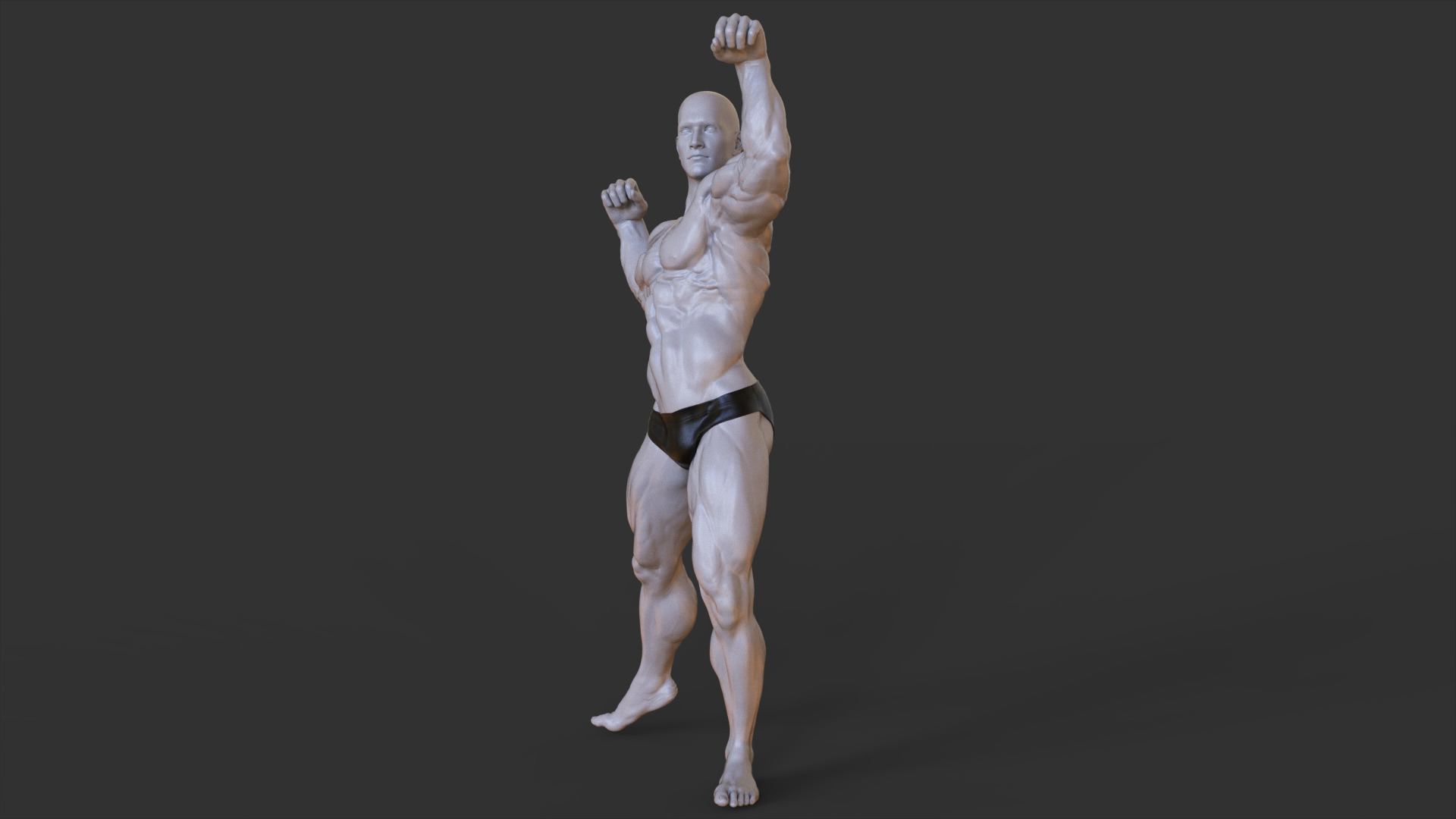 Bodybuilder Pose 3D print model_1