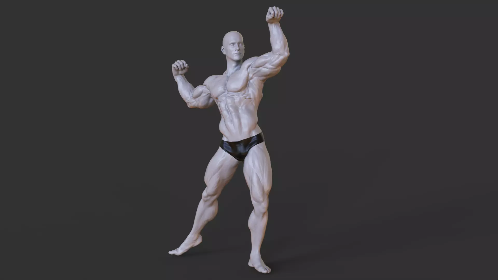 Bodybuilder Pose 3D print model_0