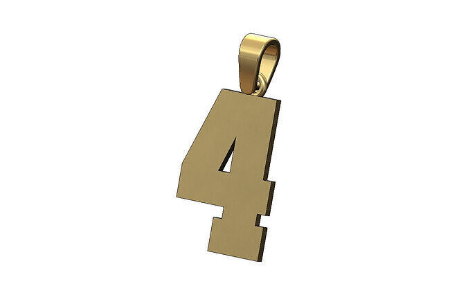 Number 4 four varsity high school letterman pendant charm 3D print model