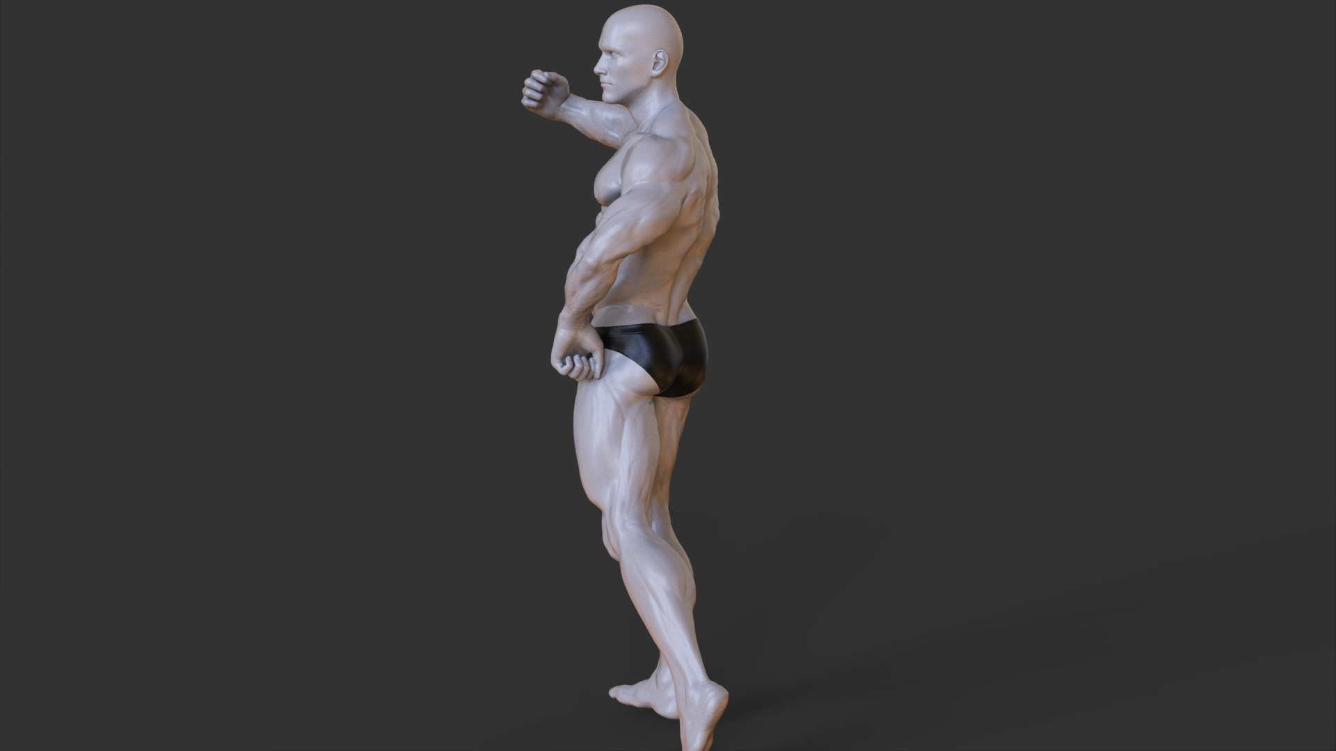 Bodybuilder Pose 3D print model_2