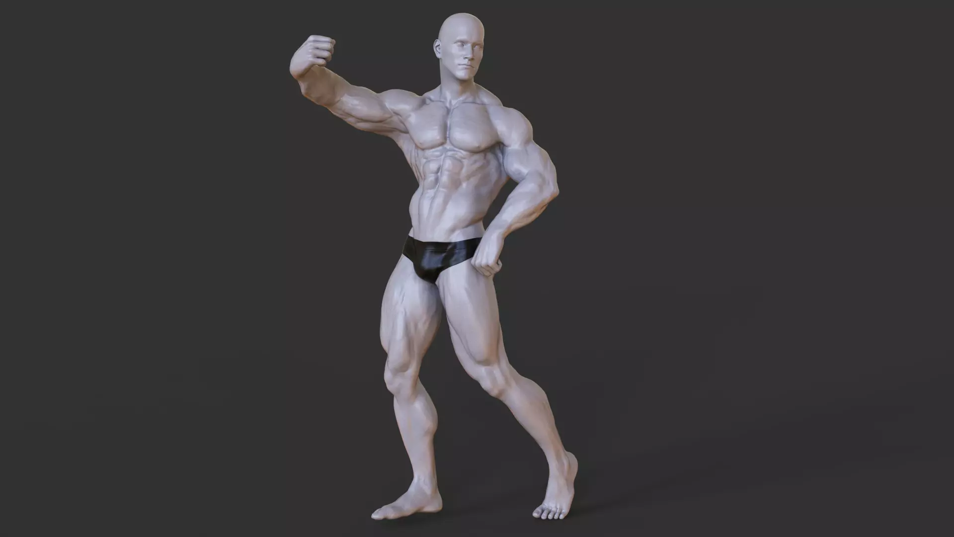Bodybuilder Pose 3D print model_0