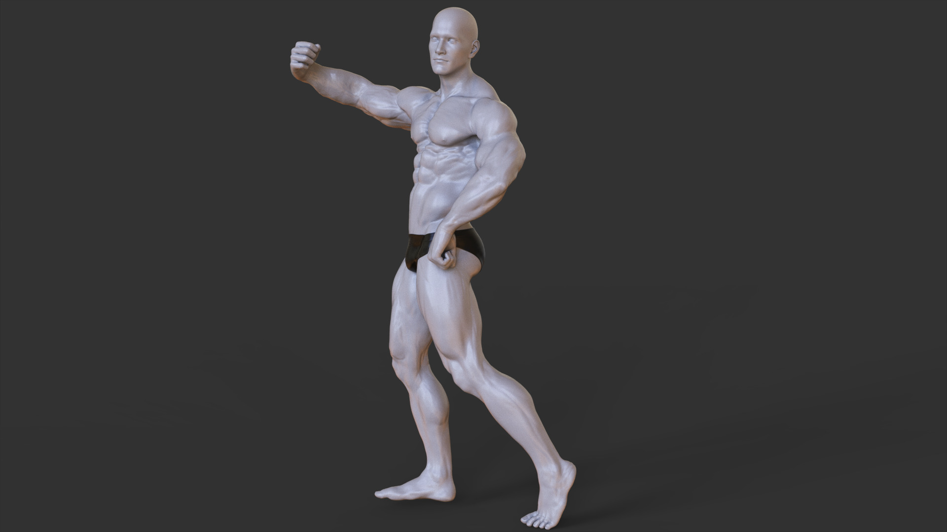Bodybuilder Pose 3D print model_1