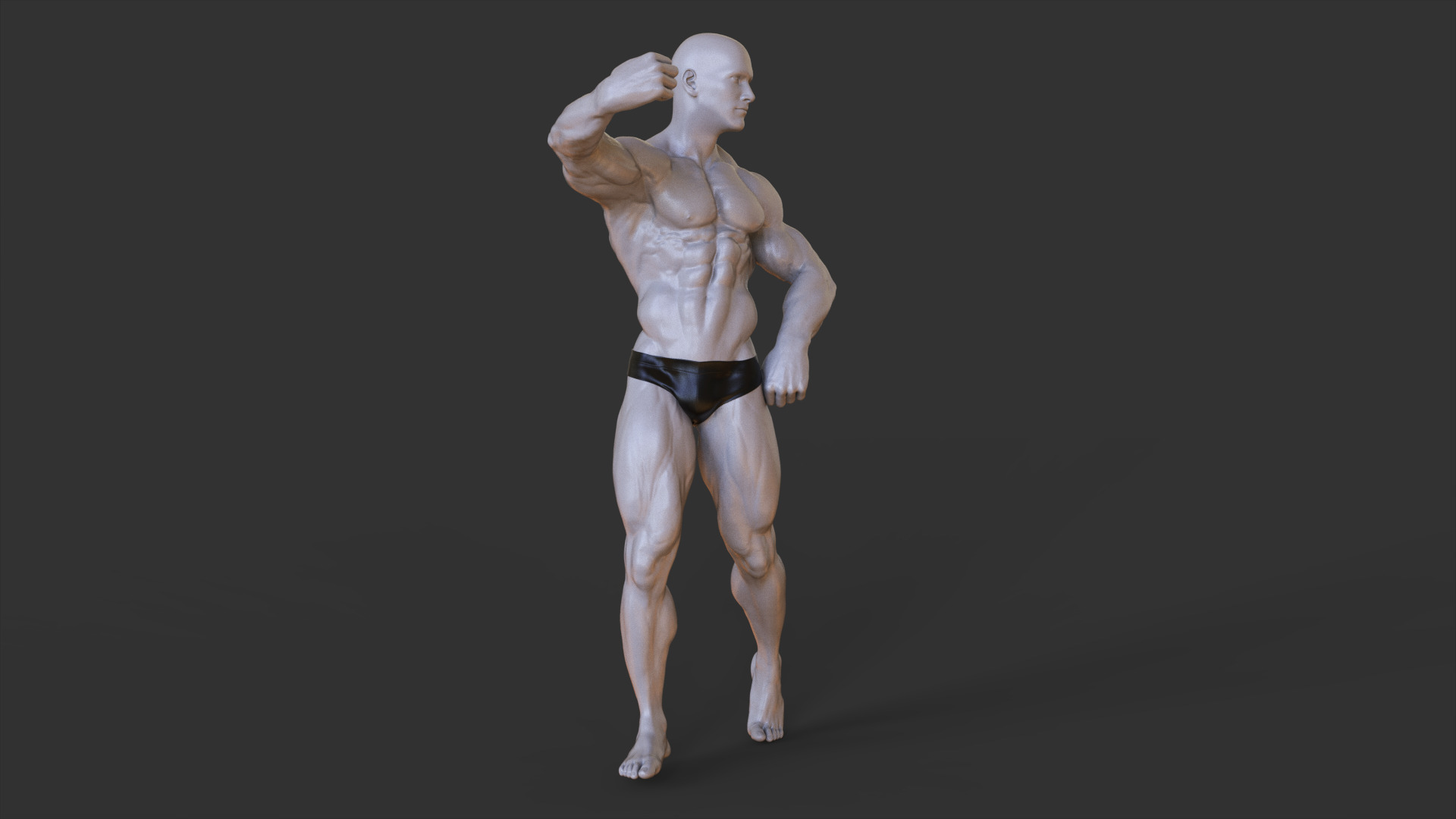 Bodybuilder Pose 3D print model_7