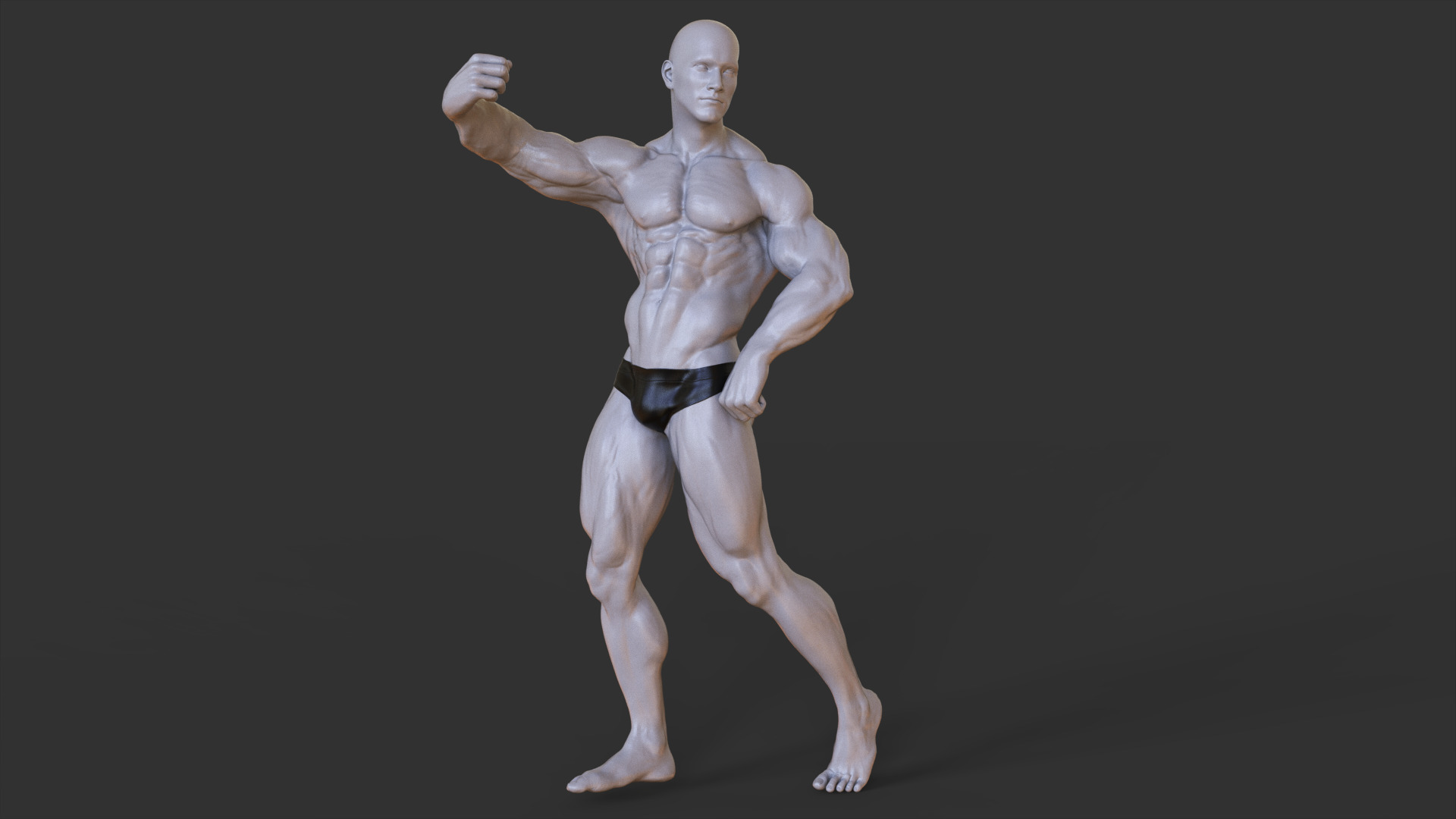 Bodybuilder Pose 3D print model_8