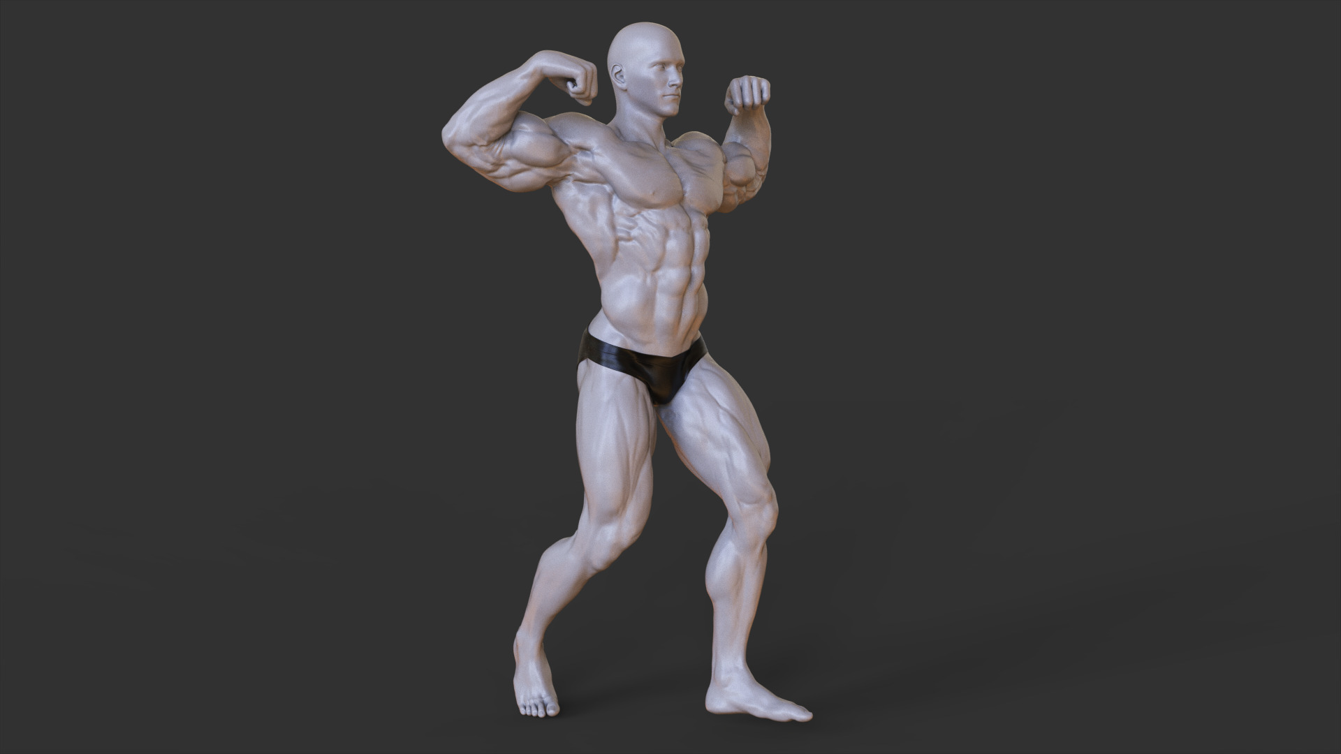 Bodybuilder Pose 3D print model_7