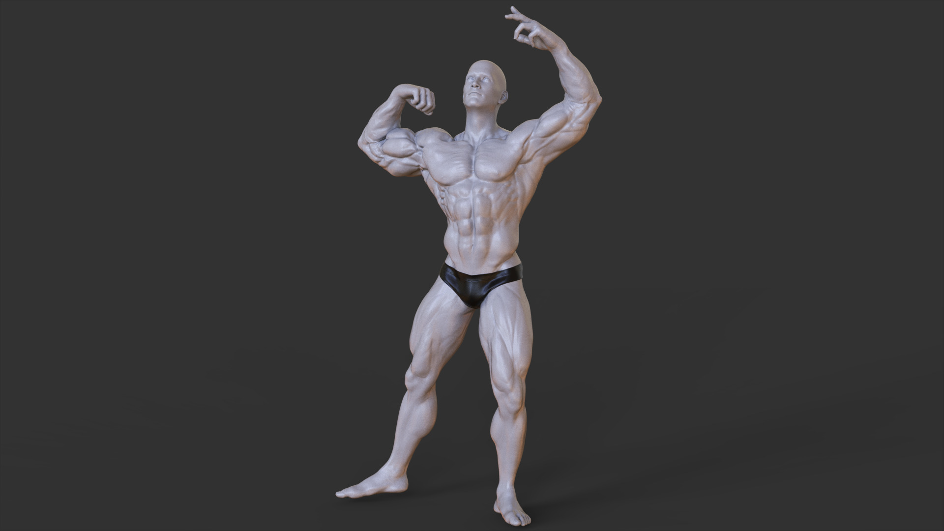 Bodybuilder Pose 3D print model_1