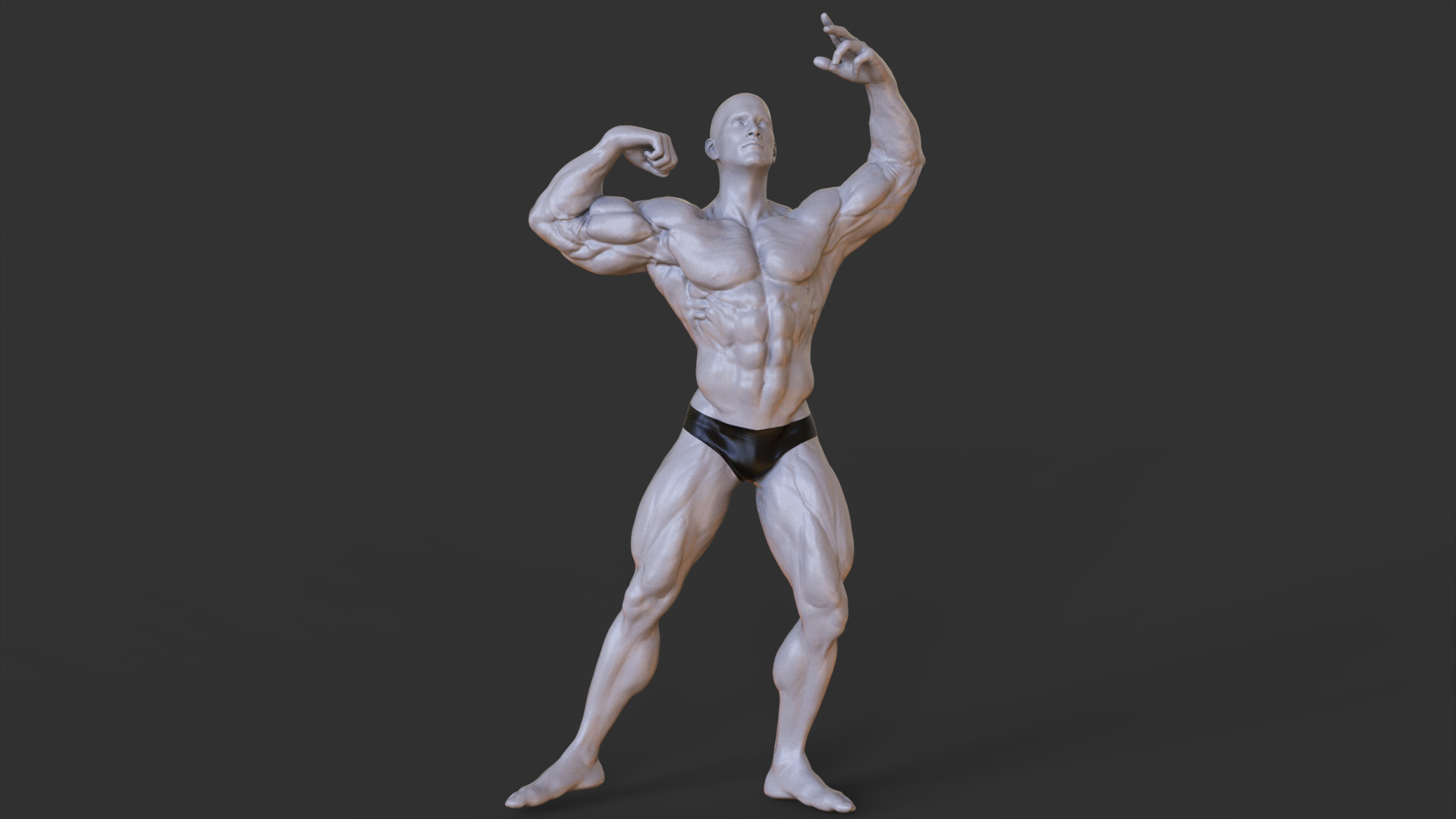 Bodybuilder Pose 3D print model_8