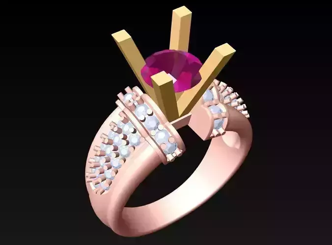 Diamond Ring - Womens Rings - N315403 3D print model