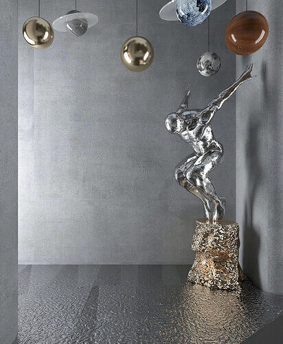 Modern Artistic Sculpture and Pendant Light 3D Display 3D model