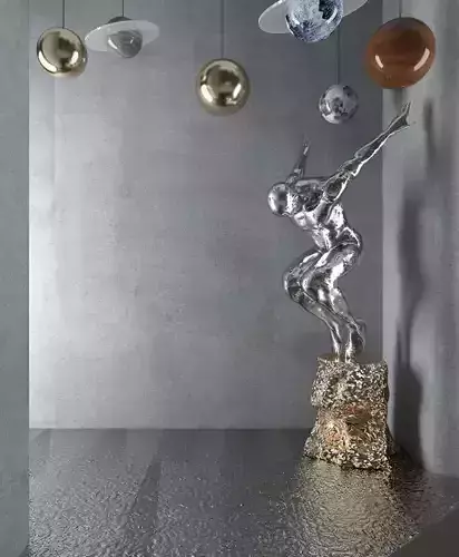 Modern Artistic Sculpture and Pendant Light 3D Display