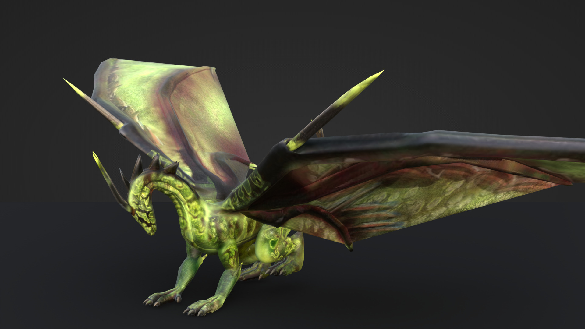 Dragon Low-poly 3D model_2