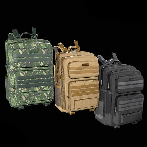 Survival Backpack Low-poly 3D model