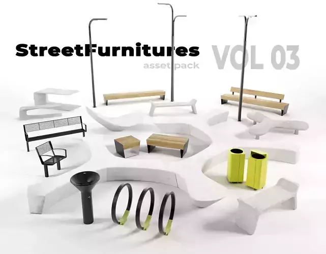 Street Furniture Asset Pack -03- 3D model