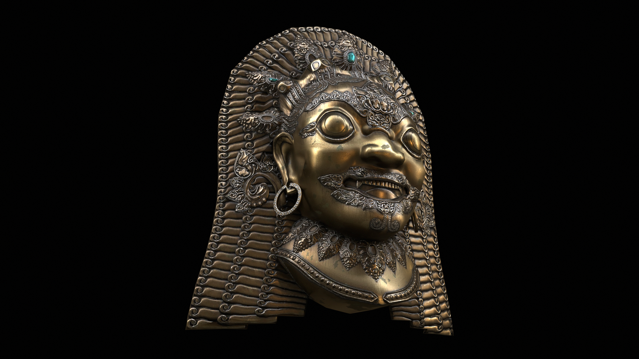 Antique Asian Sculpture PBR Low-poly 3D model_3