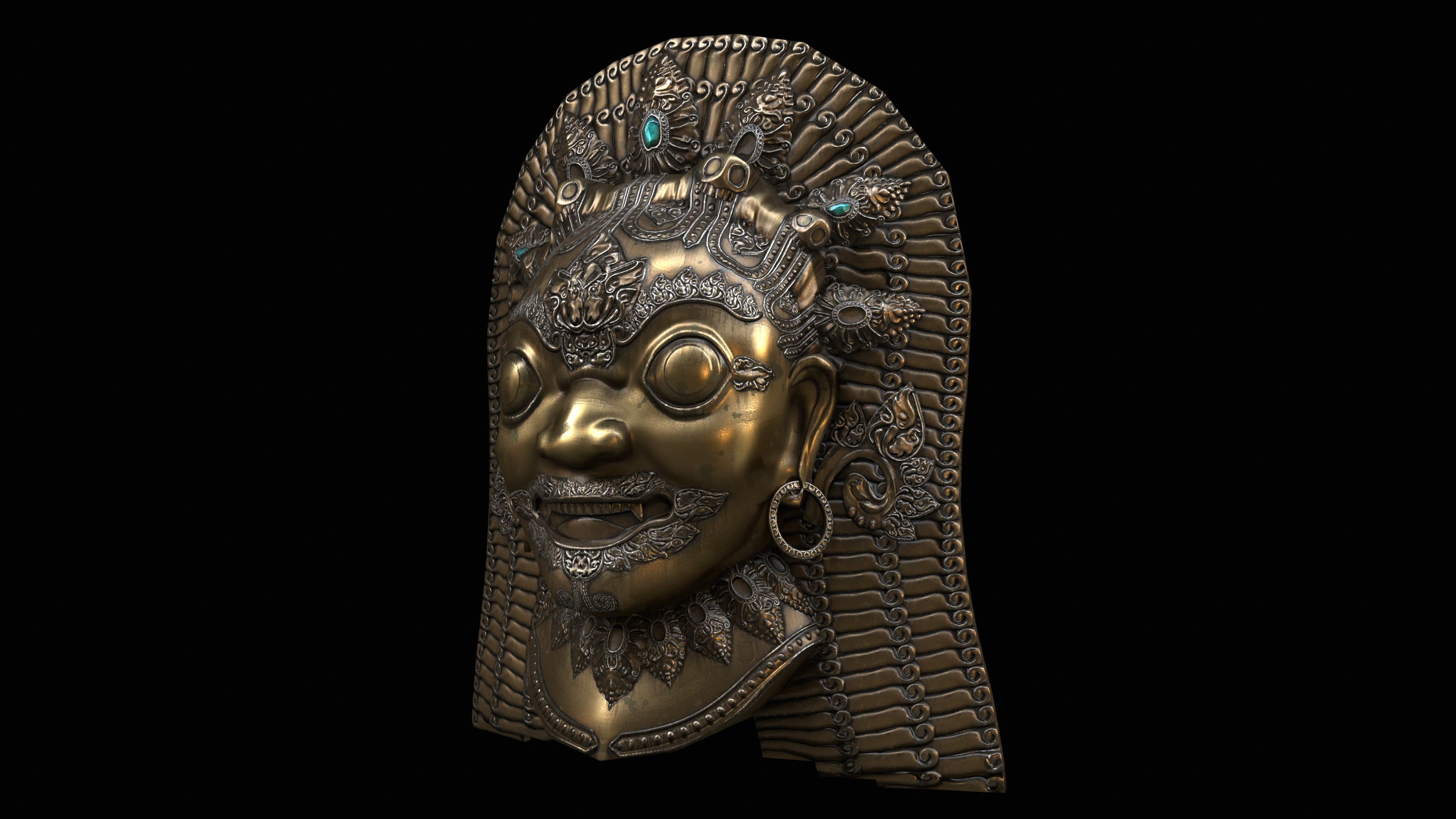 Antique Asian Sculpture PBR Low-poly 3D model_4