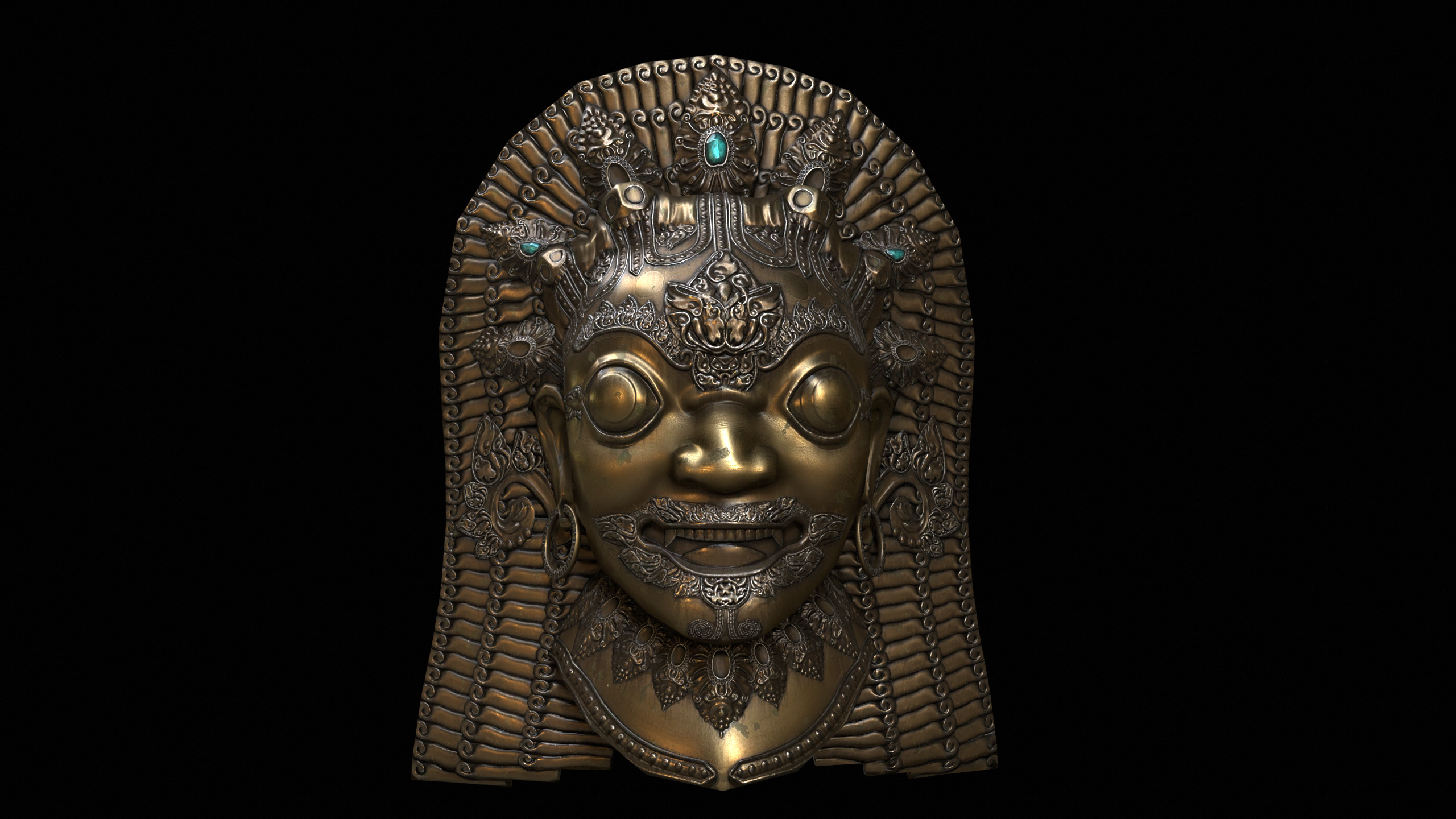 Antique Asian Sculpture PBR Low-poly 3D model_6