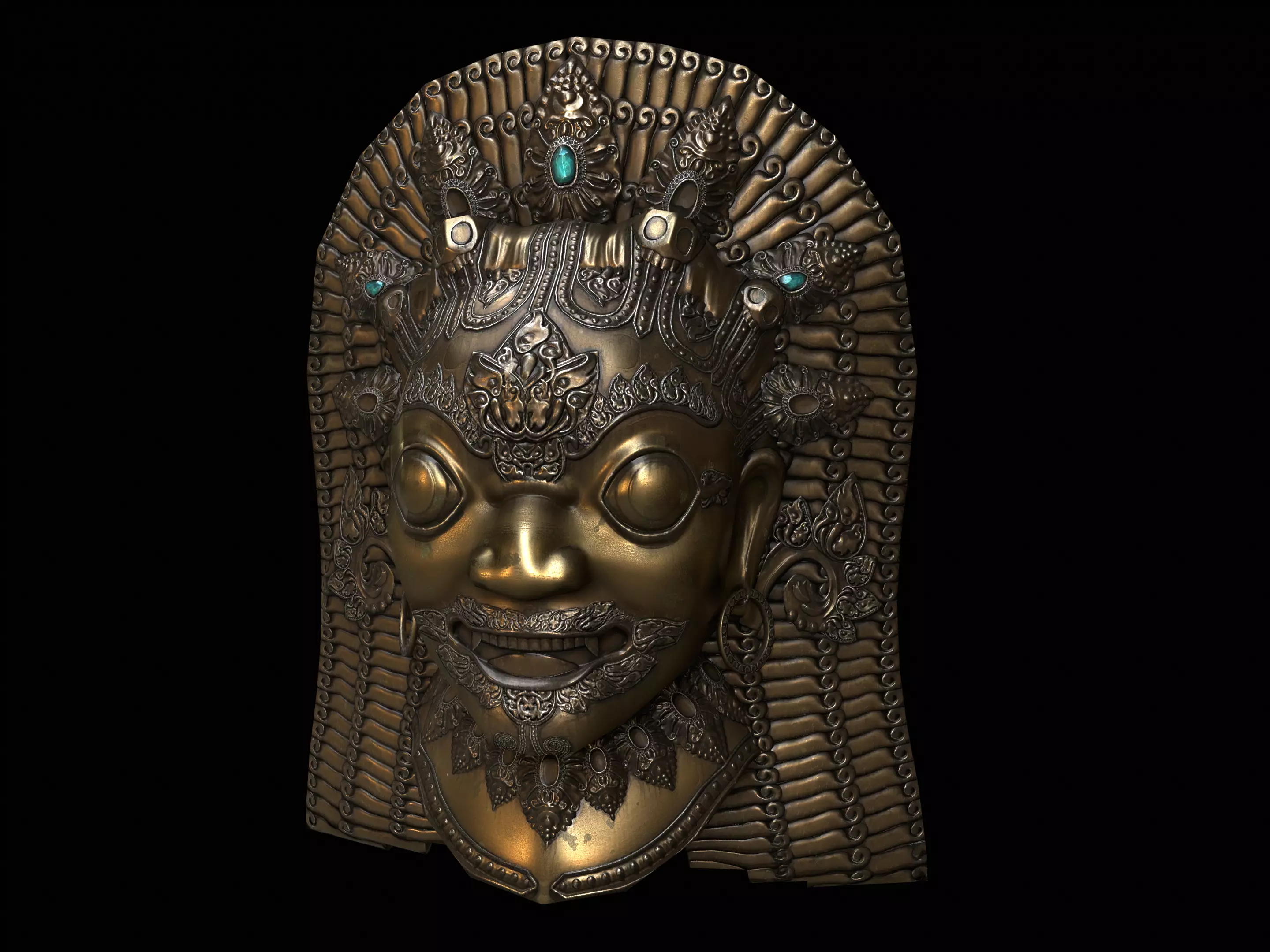 Antique Asian Sculpture PBR Low-poly 3D model_0