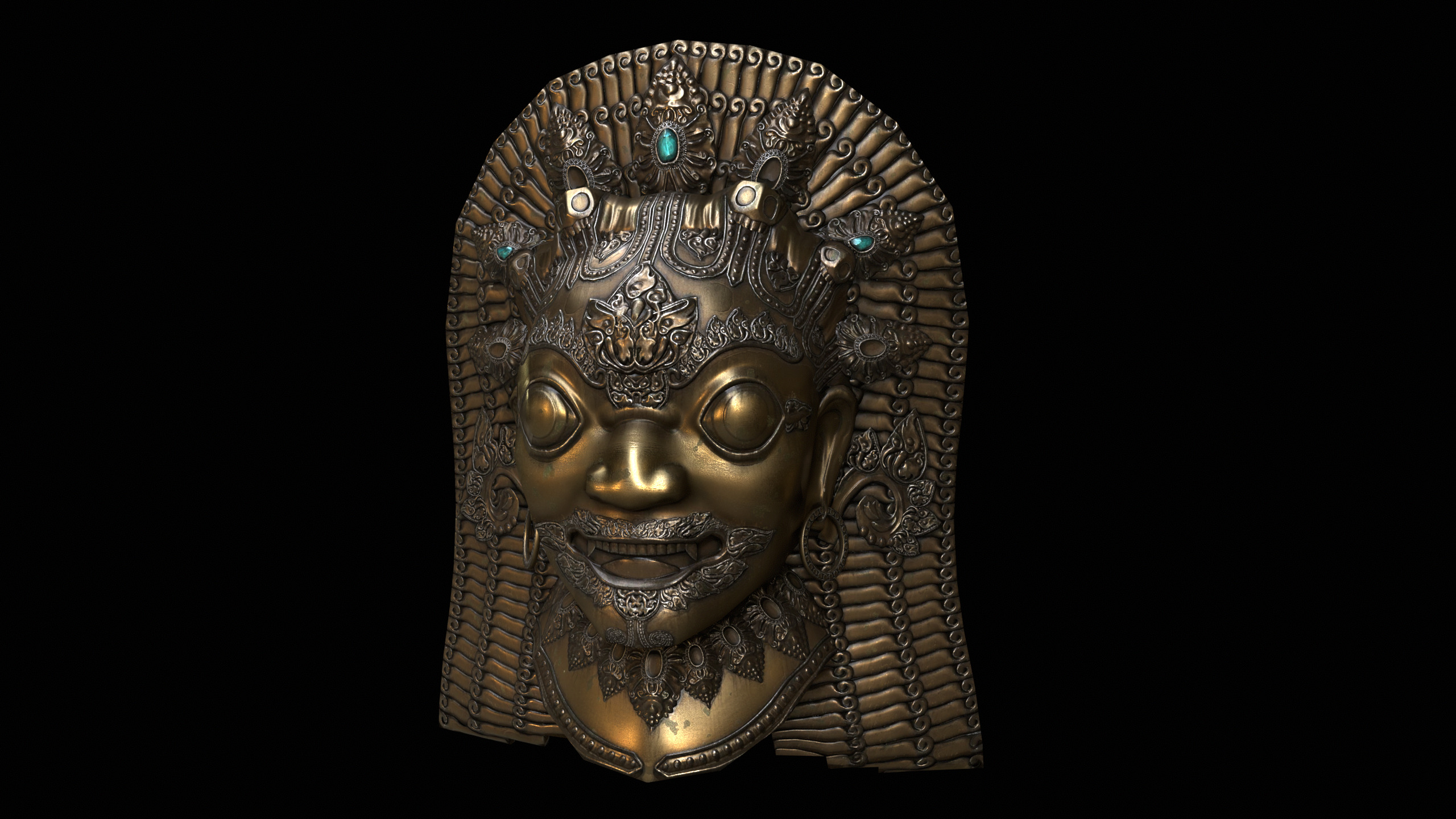 Antique Asian Sculpture PBR Low-poly 3D model_2