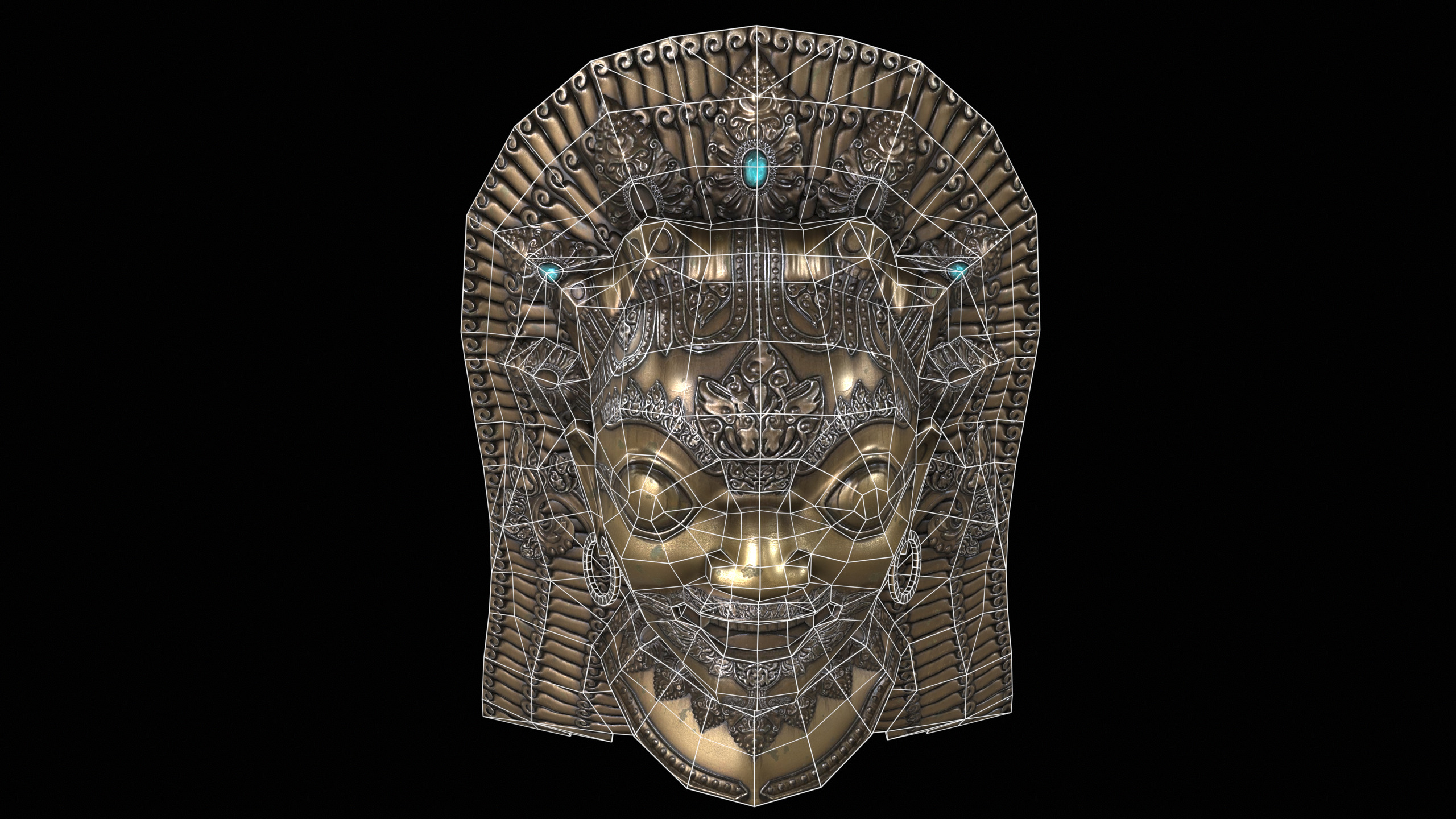 Antique Asian Sculpture PBR Low-poly 3D model_14