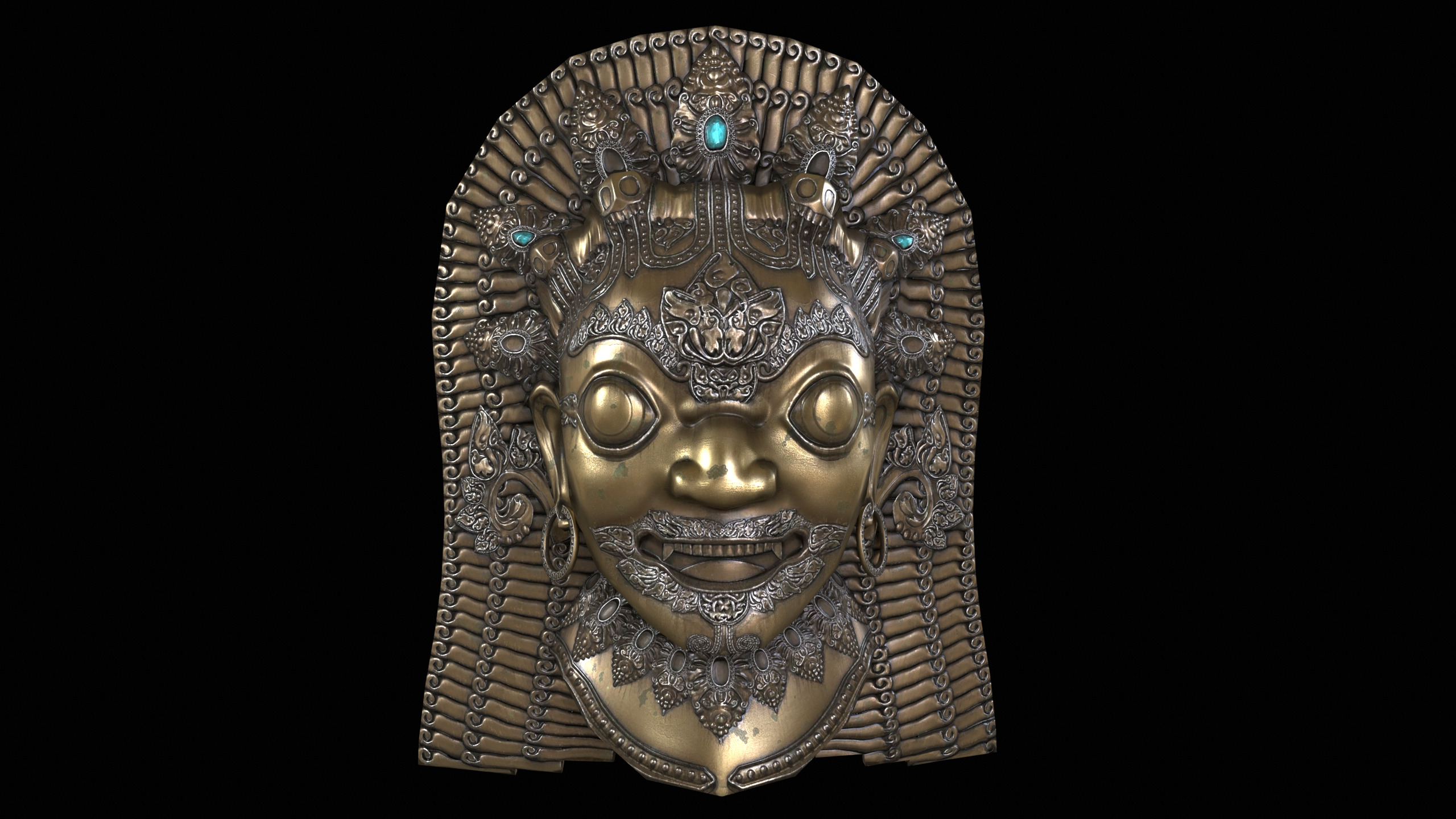 Antique Asian Sculpture PBR Low-poly 3D model_7