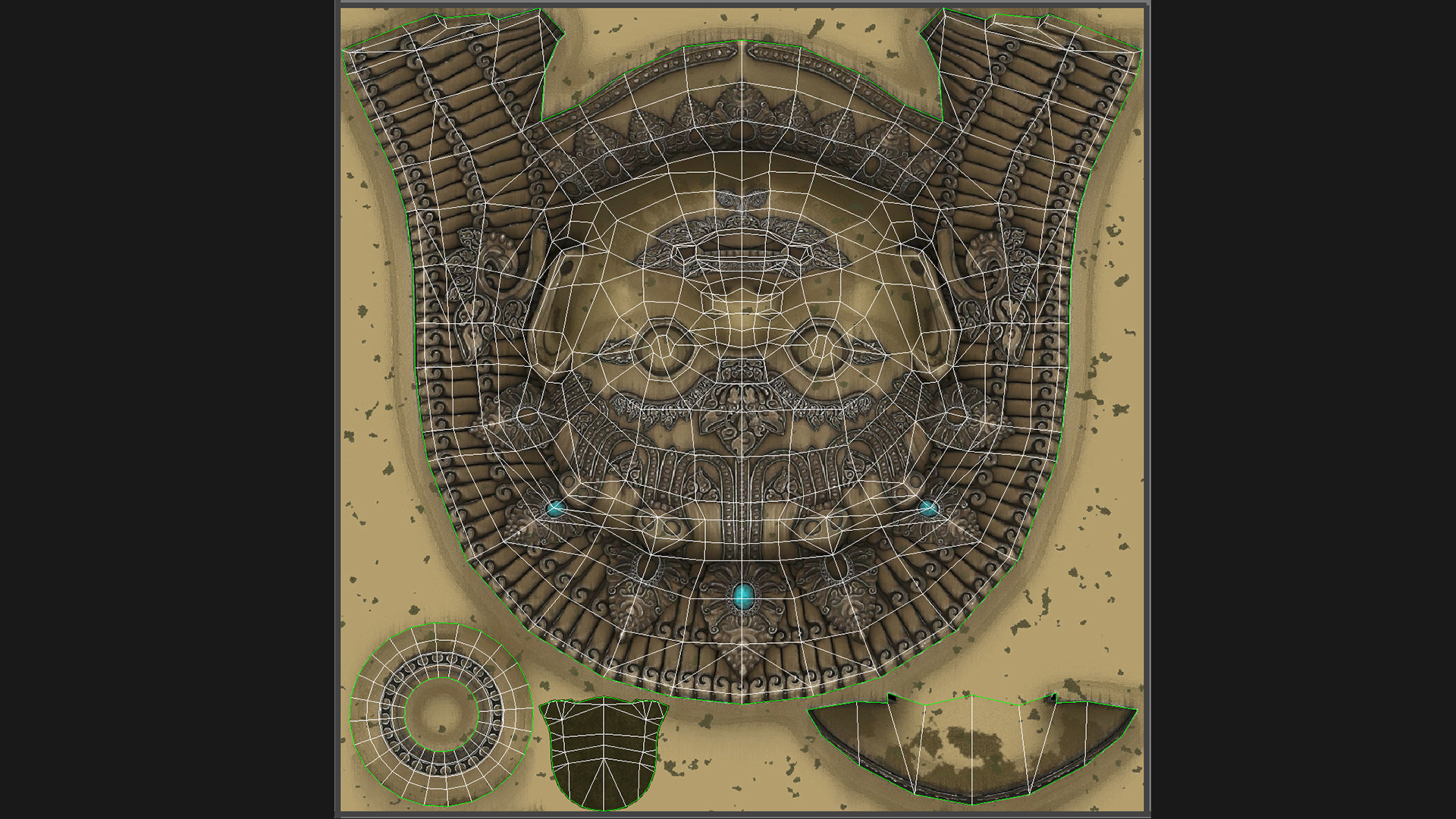 Antique Asian Sculpture PBR Low-poly 3D model_15