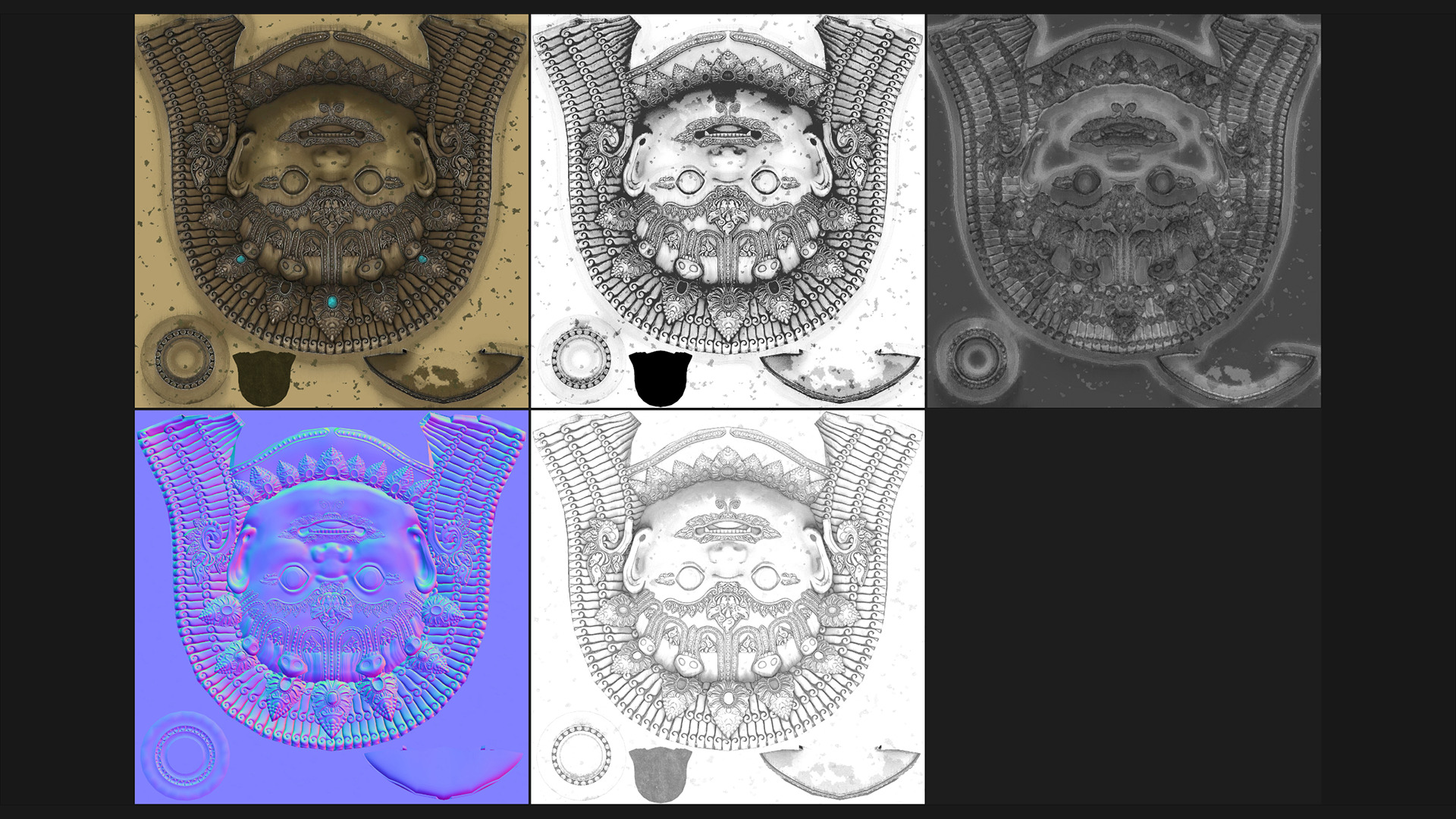 Antique Asian Sculpture PBR Low-poly 3D model_16