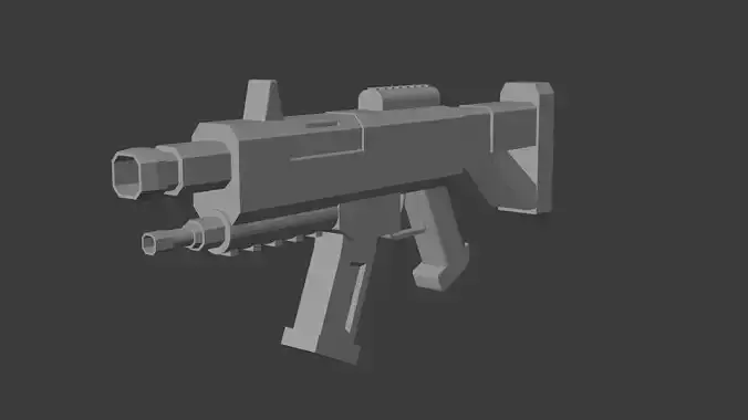 Futuristic Sci-Fi Laser Rifle Game Ready Weapon