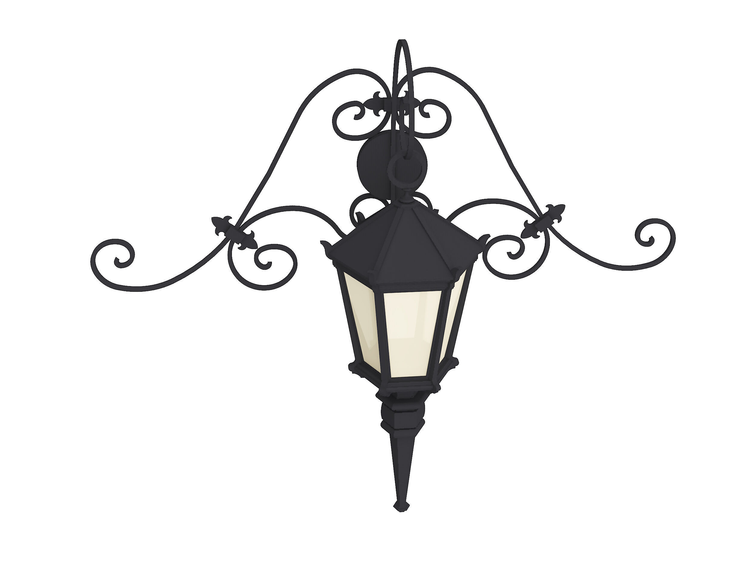 Street Lamp Low-poly 3D model_1