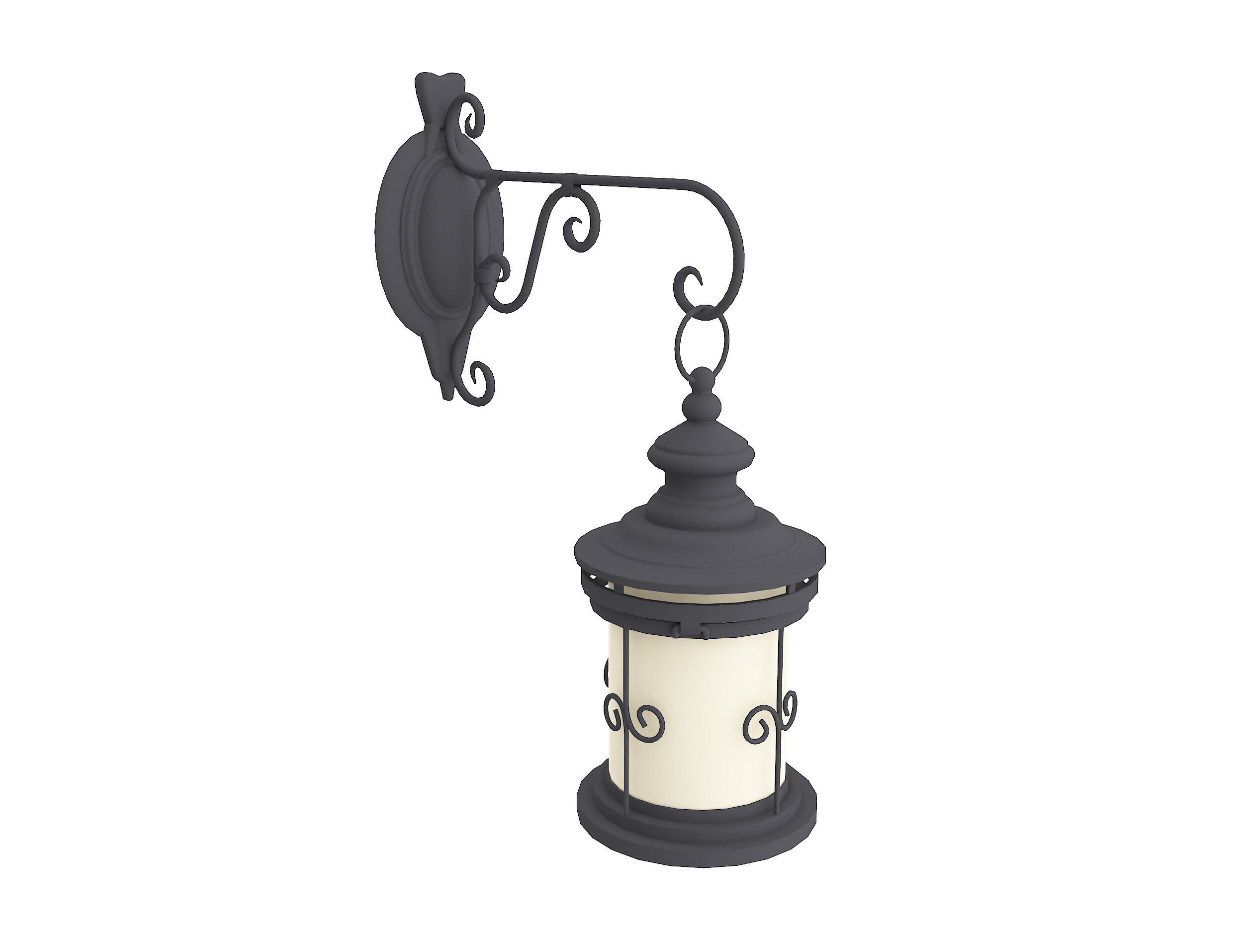 Street Lamp Low-poly 3D model_3