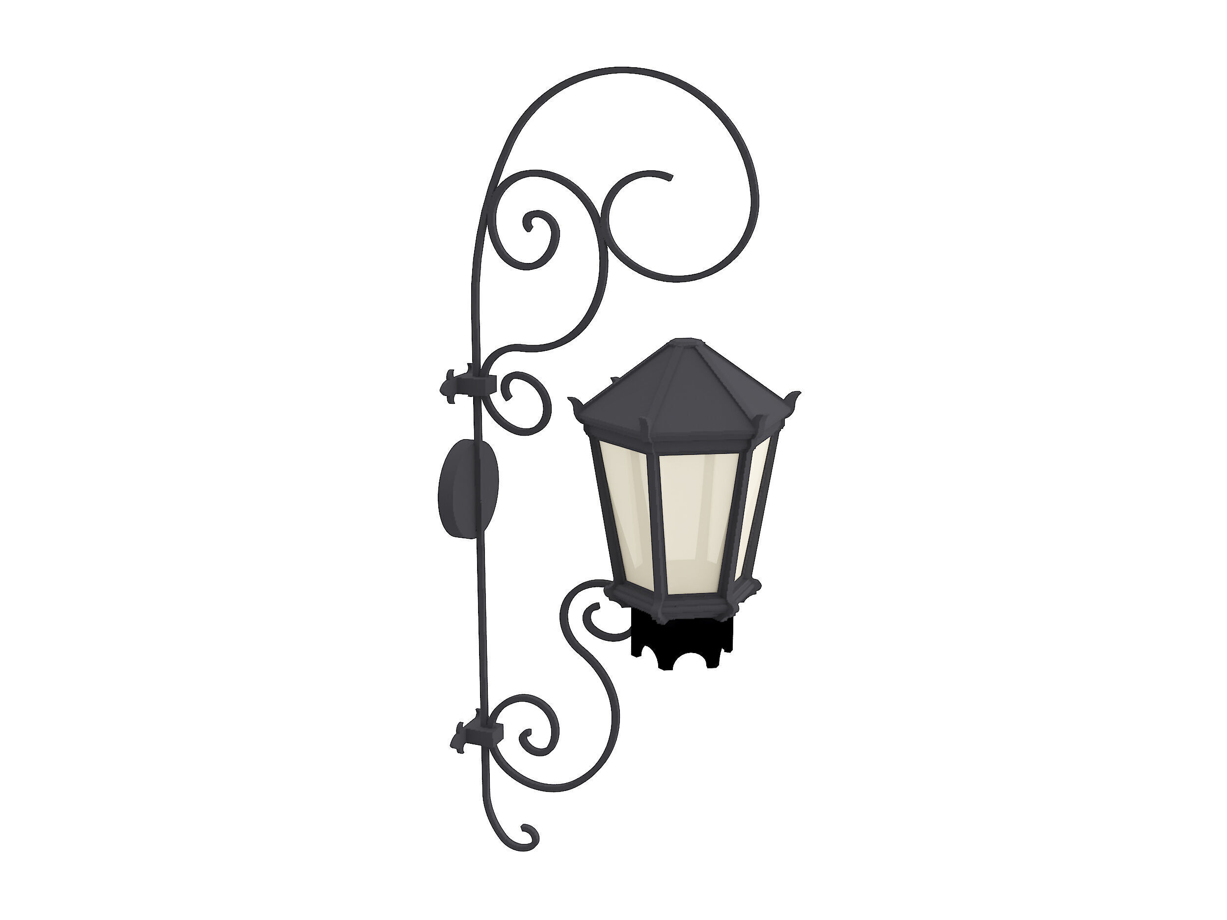 Street Lamp Low-poly 3D model_6