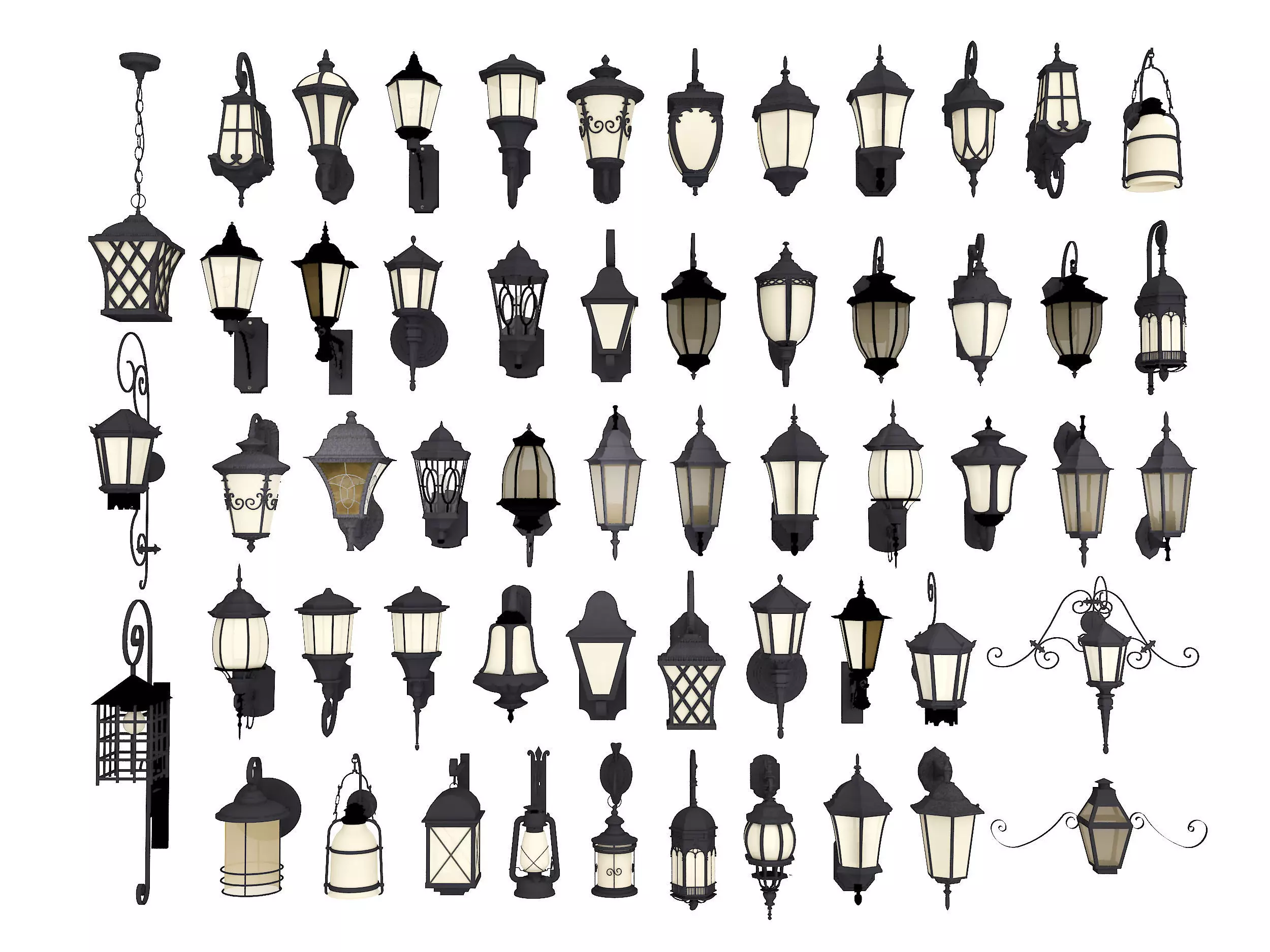 Street Lamp Low-poly 3D model_0