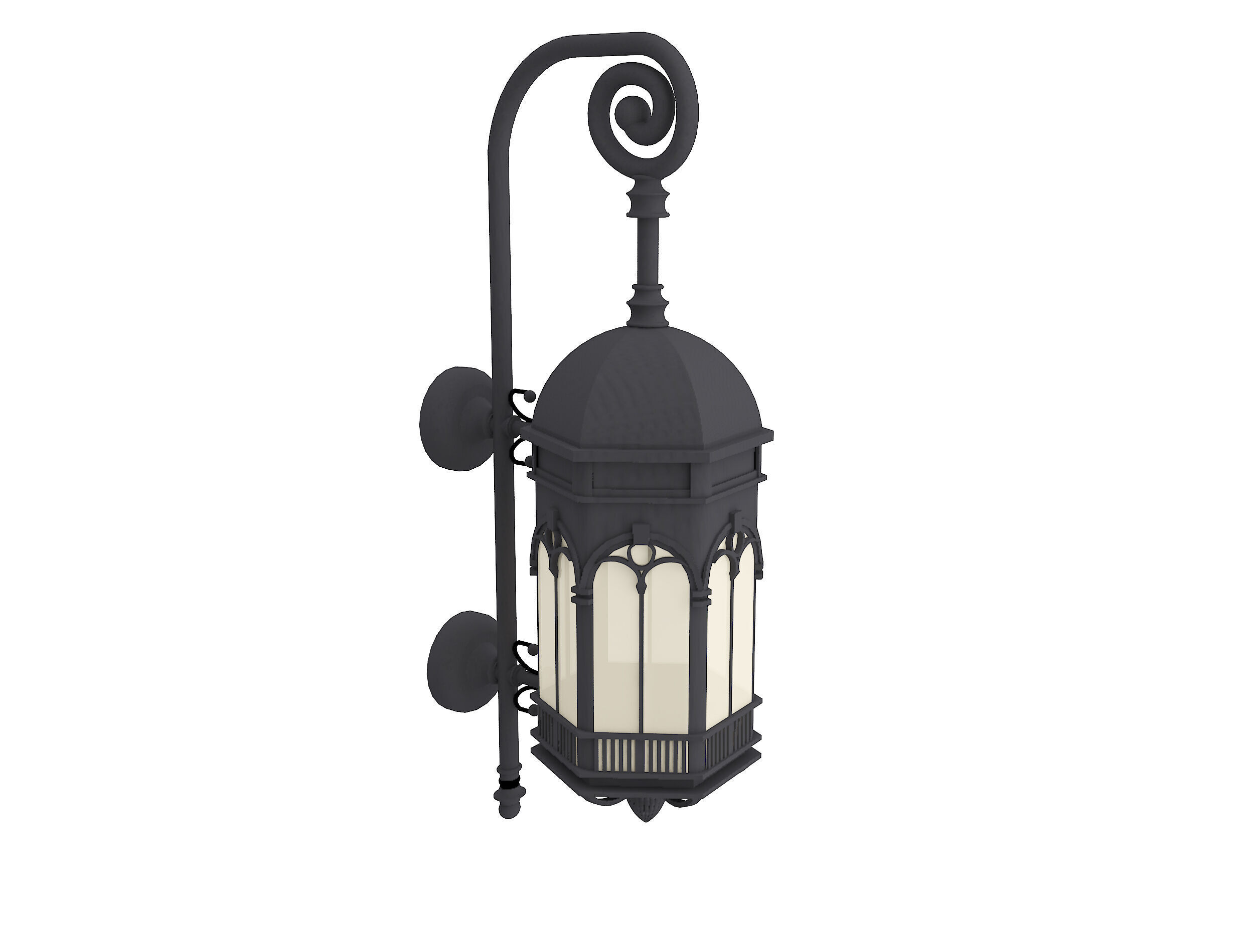 Street Lamp Low-poly 3D model_4