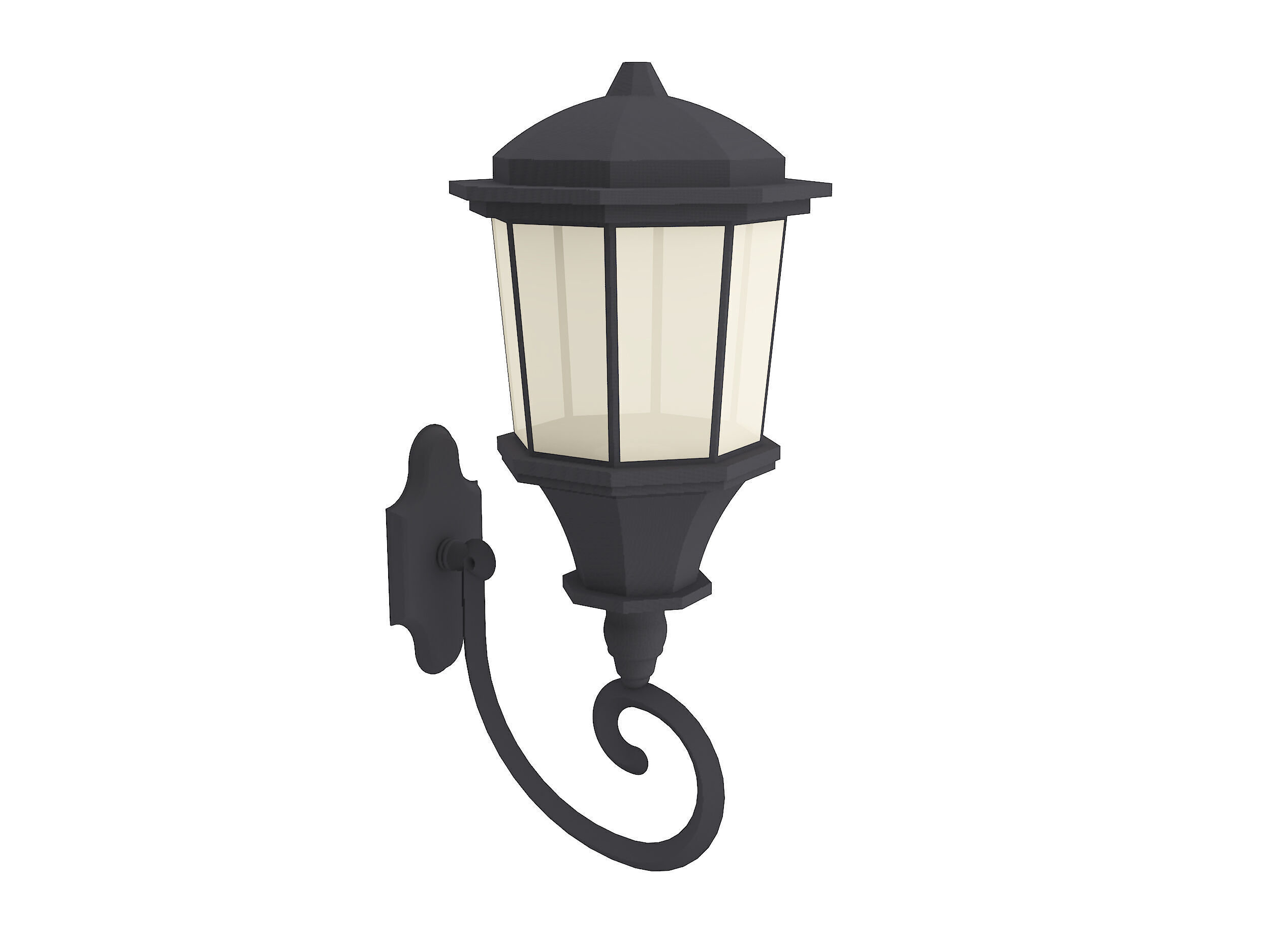 Street Lamp Low-poly 3D model_7