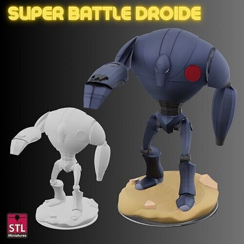 Super Battle Droid Comic Style FanArt 3D print model