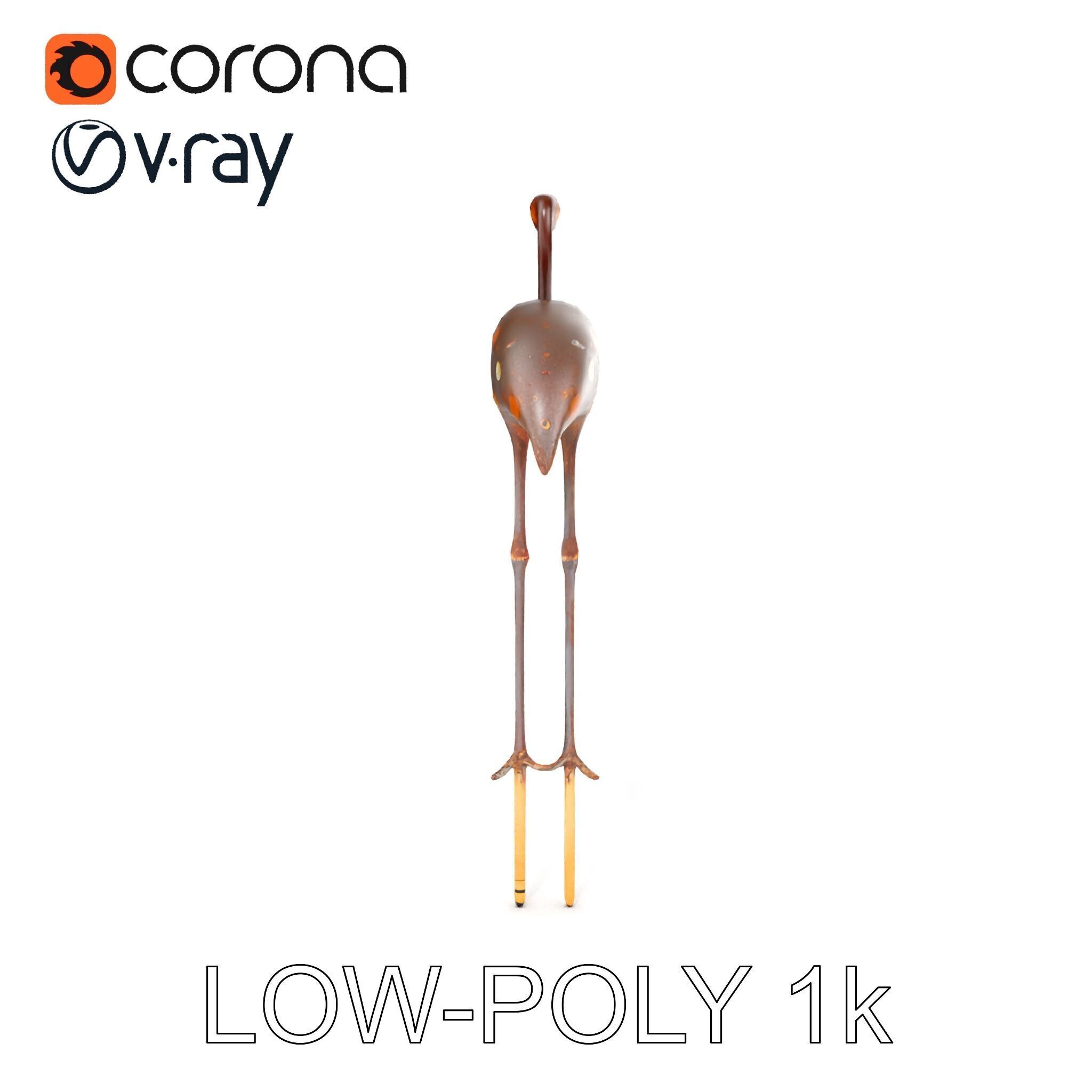 Decorative Flamingo Silhouette Model Pack Low-poly 3D model_26