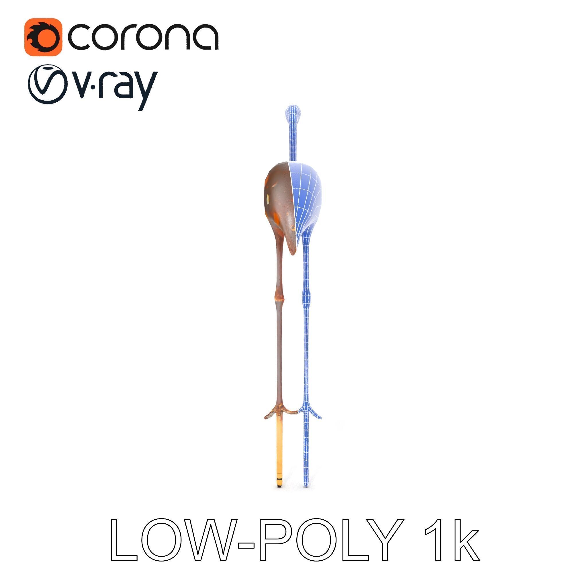 Decorative Flamingo Silhouette Model Pack Low-poly 3D model_32