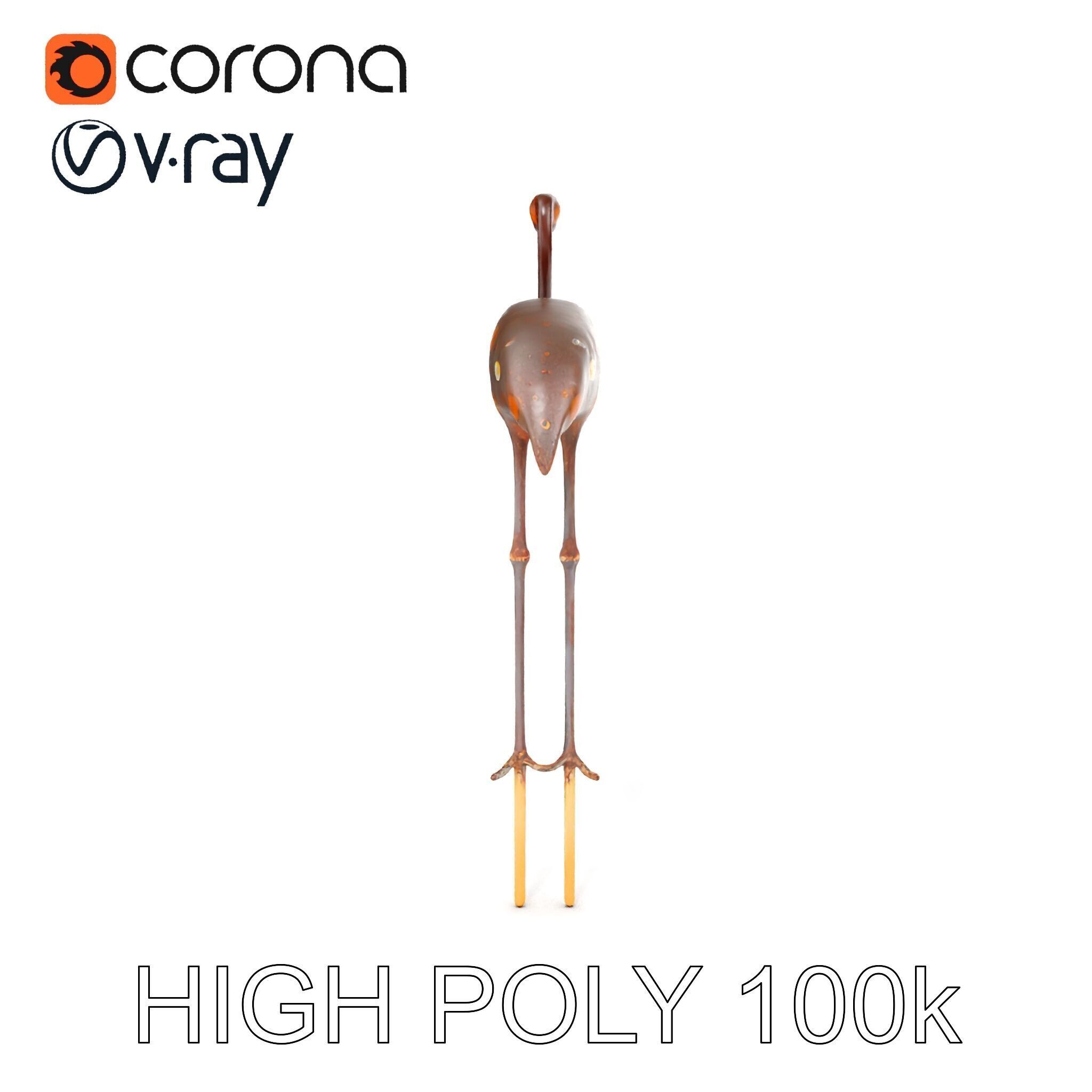 Decorative Flamingo Silhouette Model Pack Low-poly 3D model_24