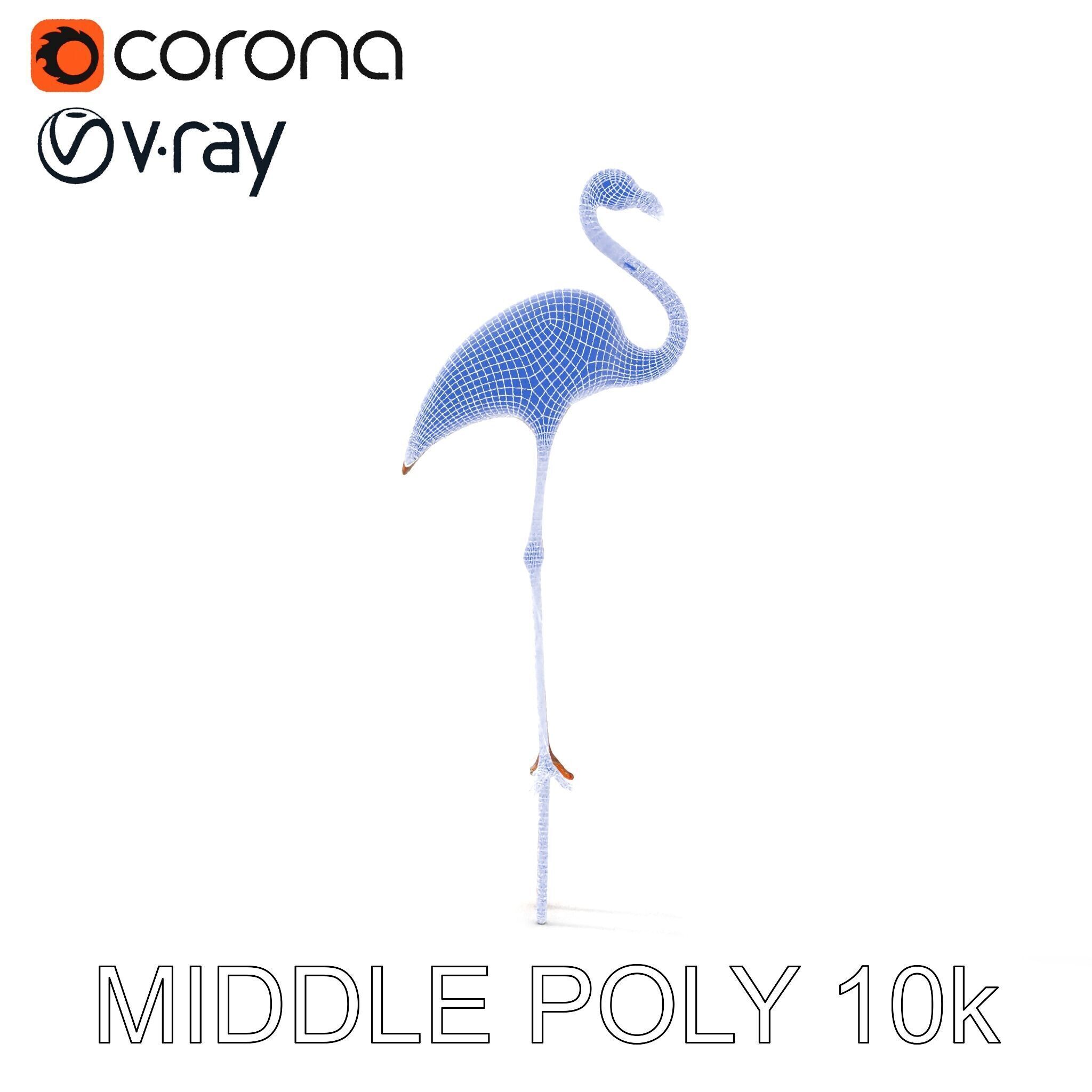 Decorative Flamingo Silhouette Model Pack Low-poly 3D model_14