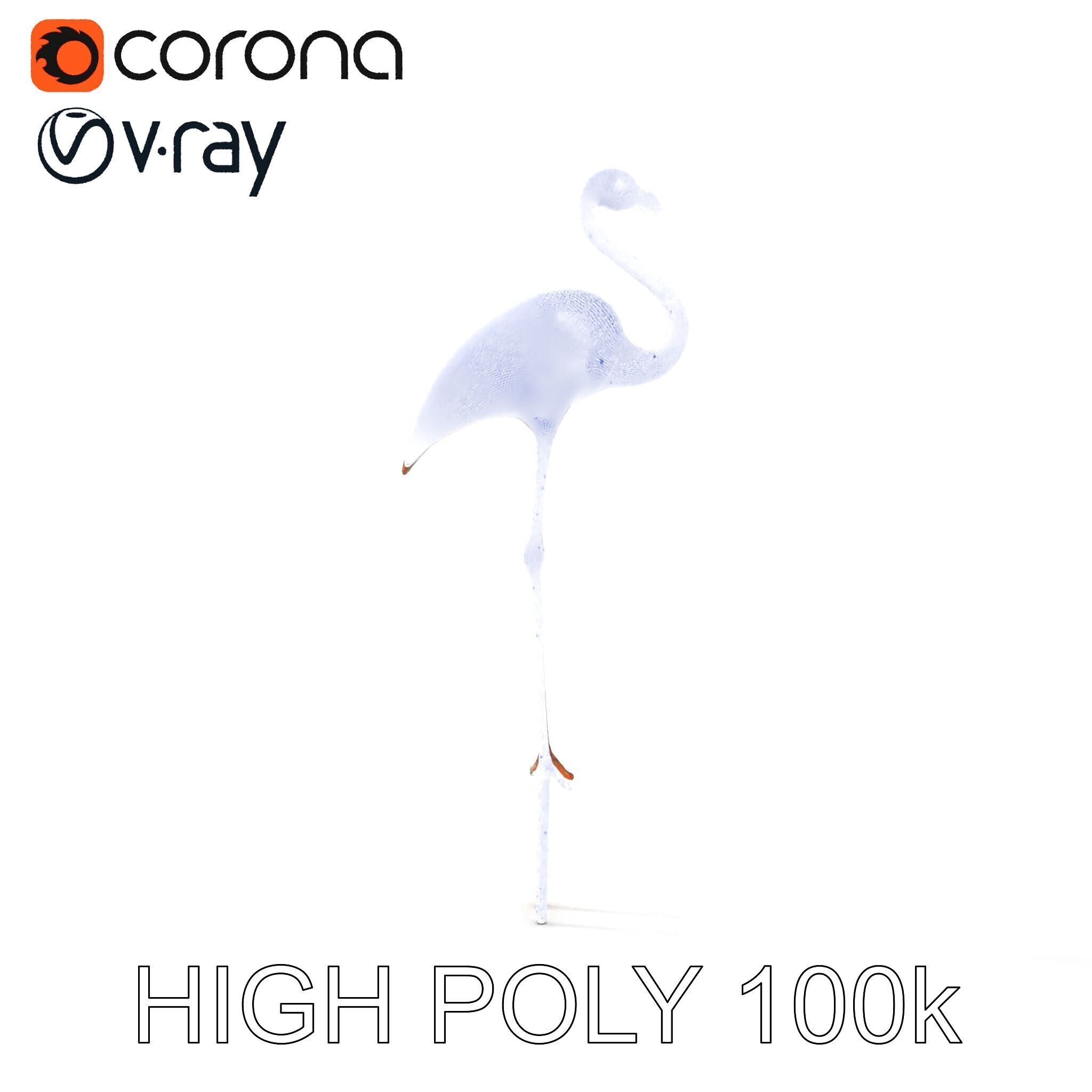 Decorative Flamingo Silhouette Model Pack Low-poly 3D model_33