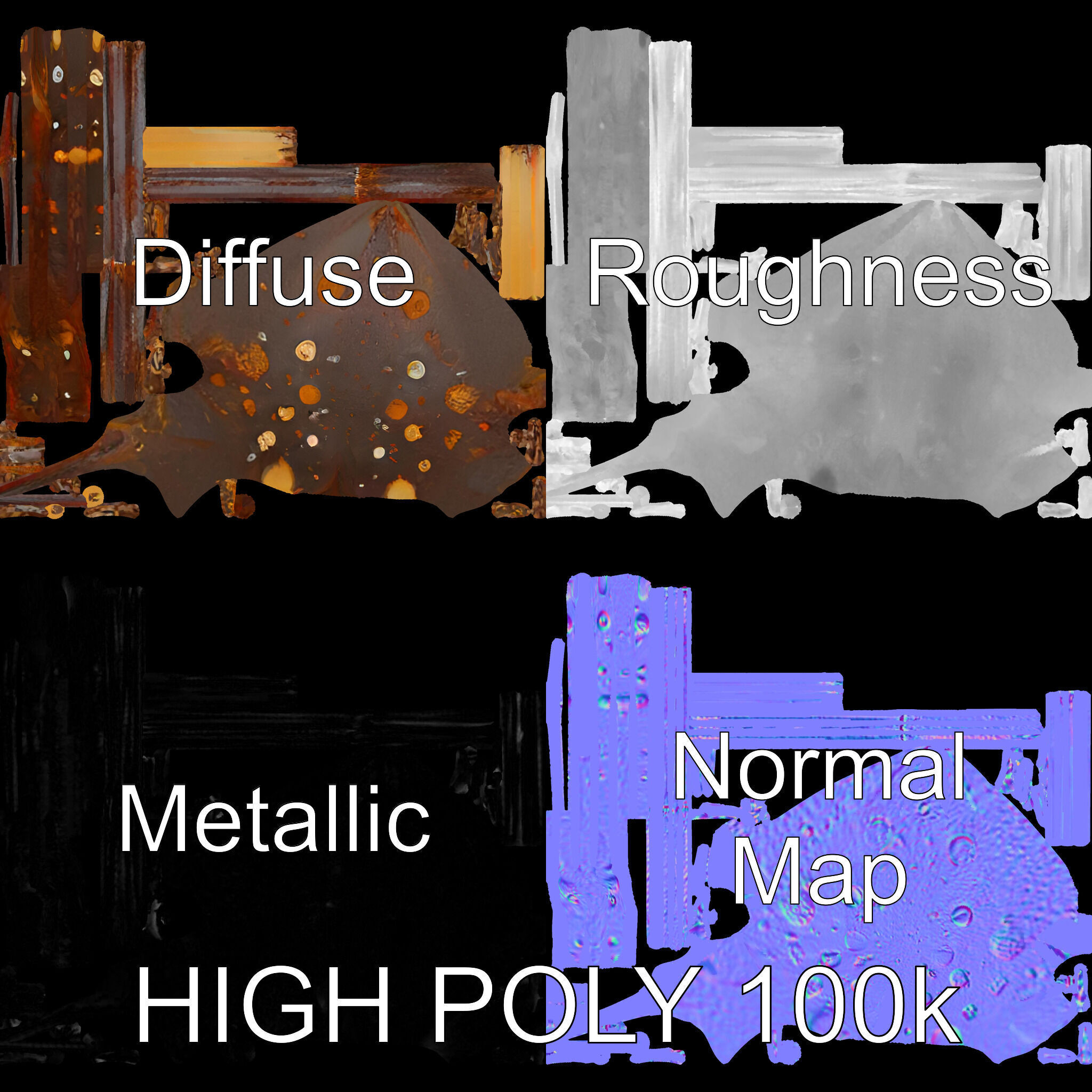 Decorative Flamingo Silhouette Model Pack Low-poly 3D model_4