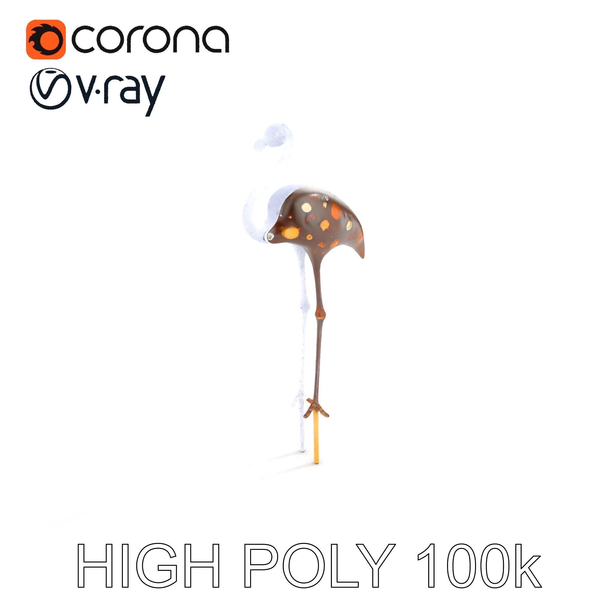 Decorative Flamingo Silhouette Model Pack Low-poly 3D model_36