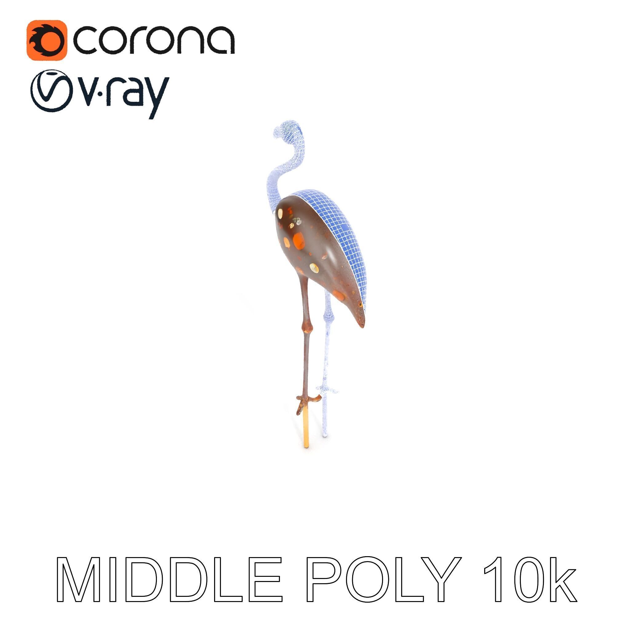 Decorative Flamingo Silhouette Model Pack Low-poly 3D model_9